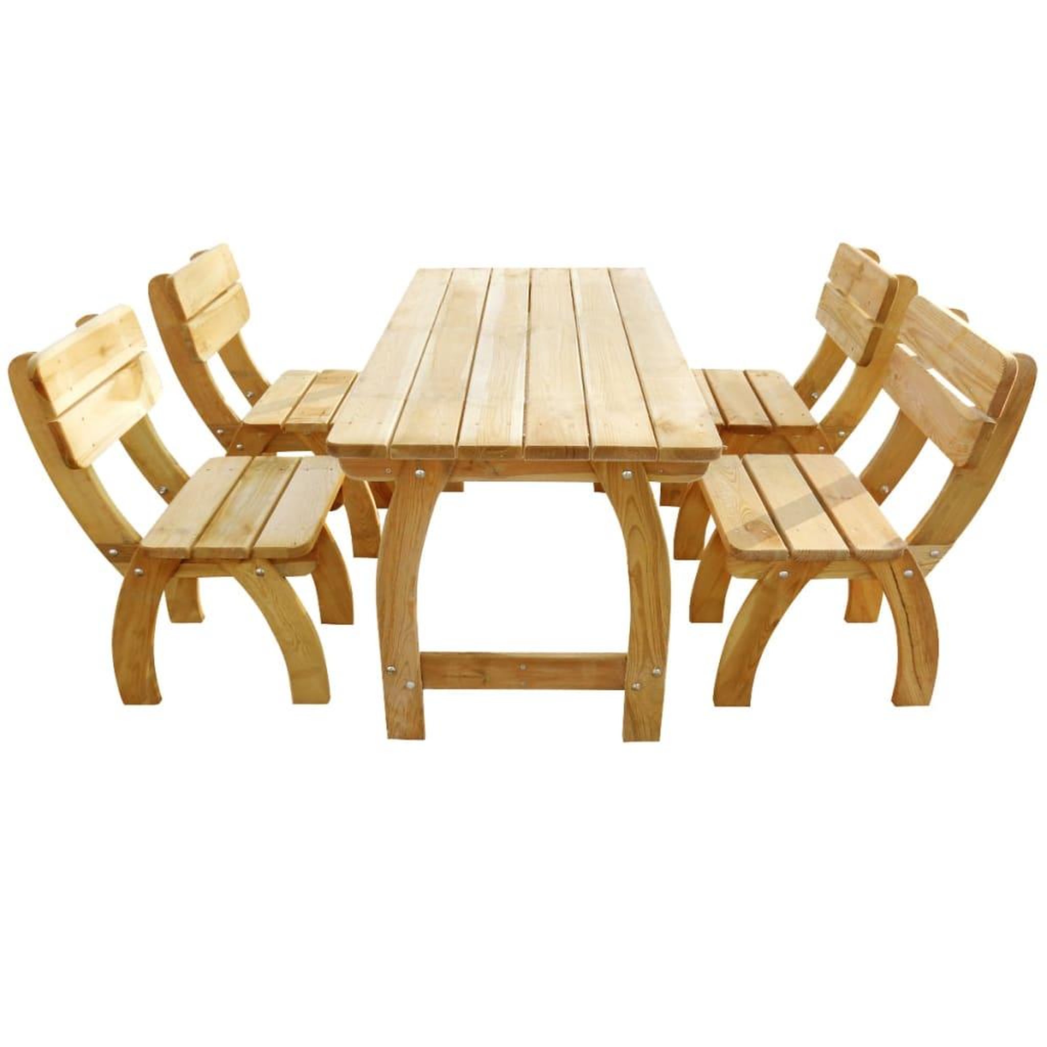 Voir la diapositive 2 : VIDAXL Ensemble a manger d'exterieur 5 pcs pinede impregnee