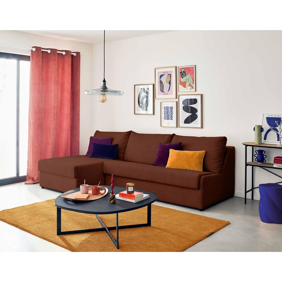 LISA DESIGN Palmira - canapé d'angle gauche - 4 places - convertible couchage quotidien - matelas 14 cm - en velours côtelé