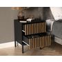 Voir la diapositive 2 : BEST MOBILIER Savanna - table de chevet - effet bois et noir - 40 cm