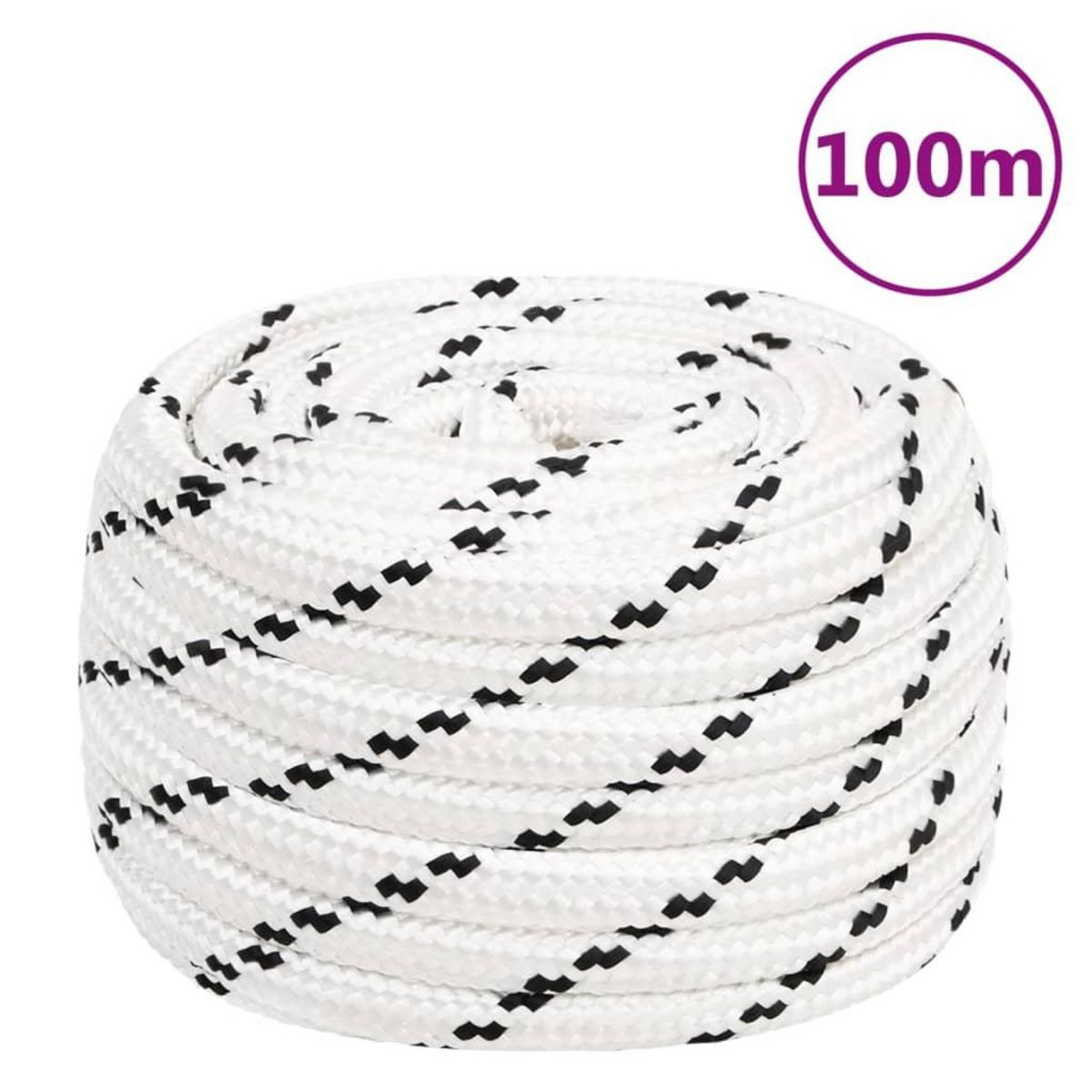 VIDAXL Corde de bateau tresse Blanc 20 mmx100 m Polyester