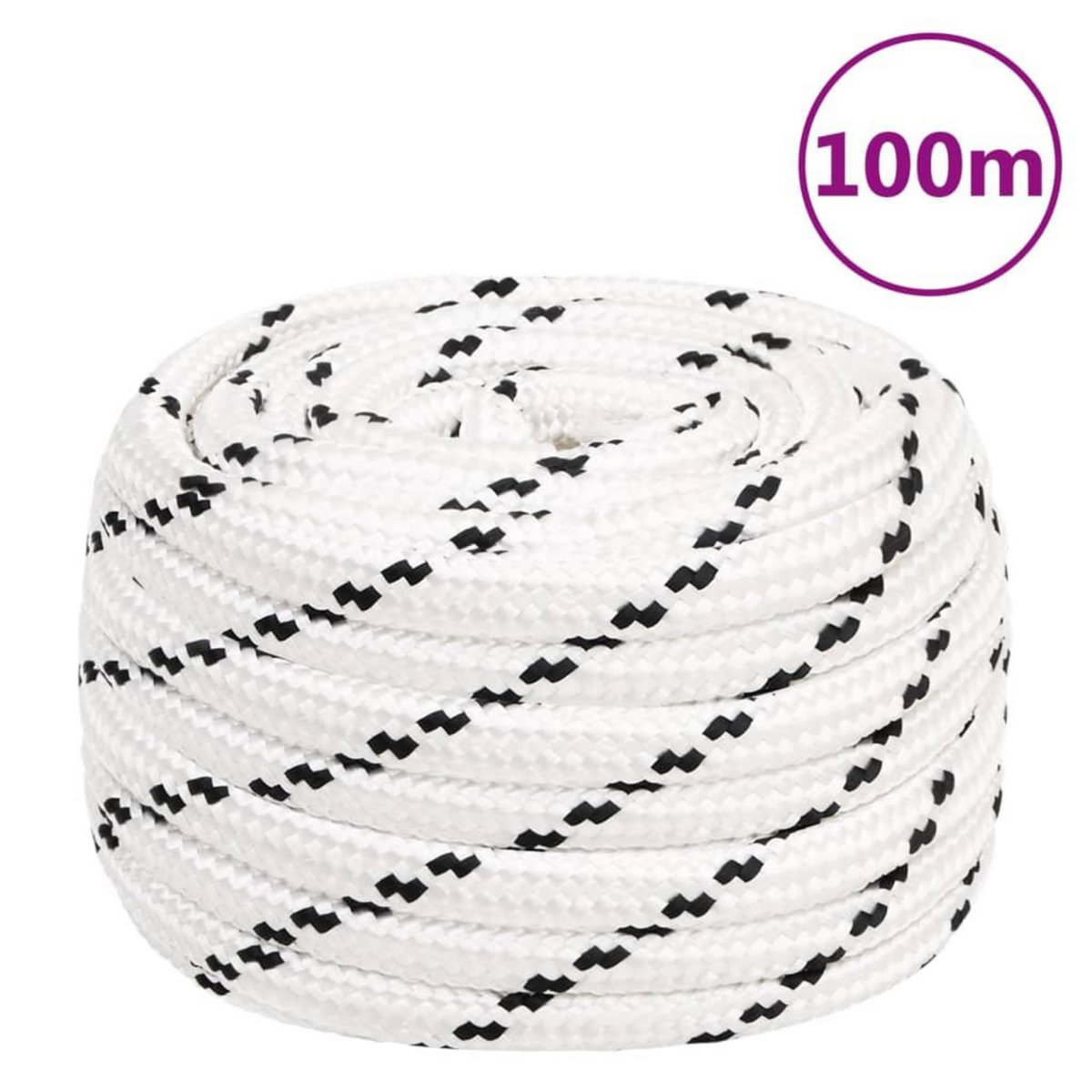 VIDAXL Corde de bateau tresse Blanc 20 mmx100 m Polyester