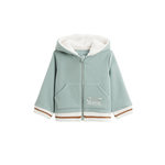 Petit Béguin Sweat à capuche zippé bébé en molleton Alma. Coloris disponibles : Bleu