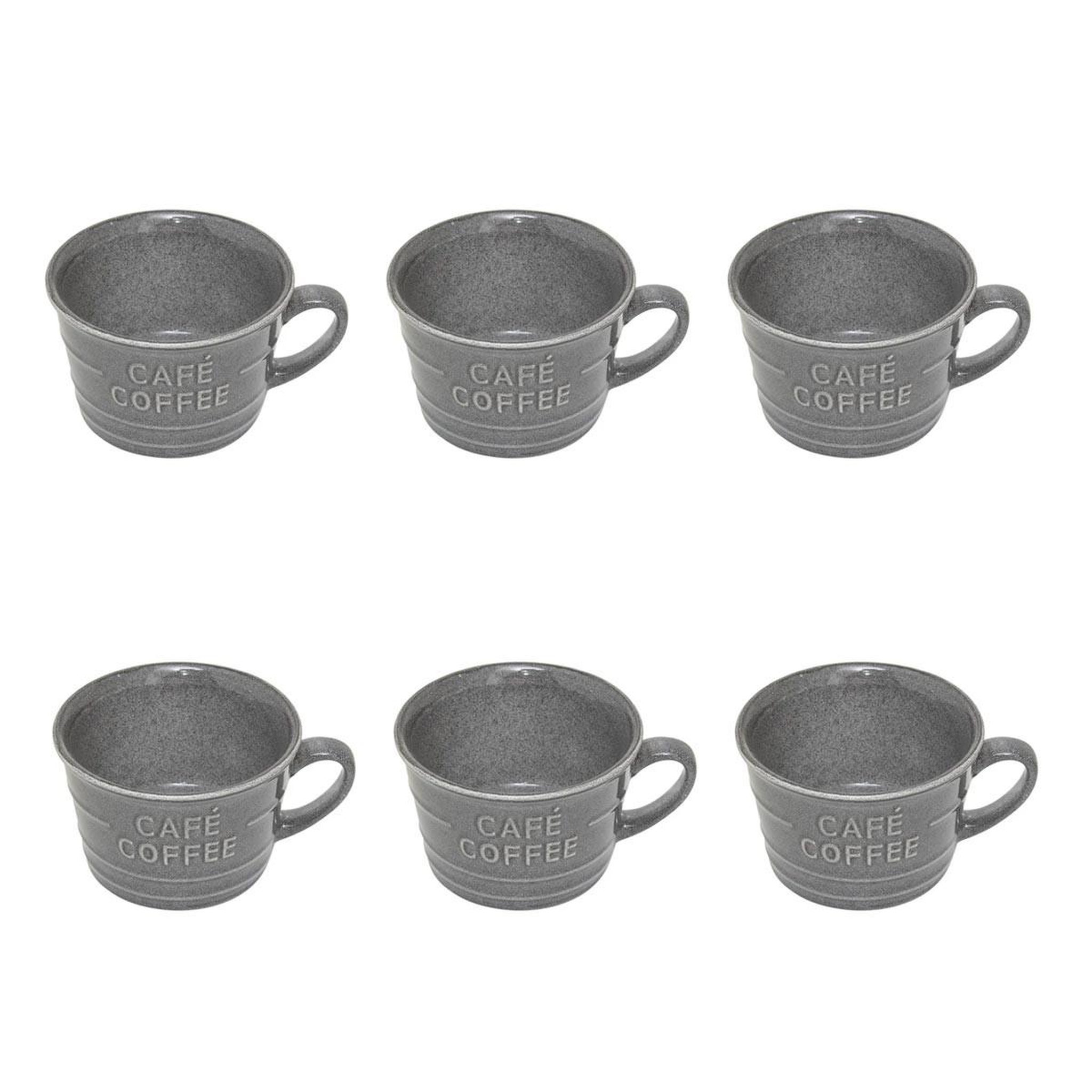 SECRET DE GOURMET Lot de 6 tasses à café  joel  26cl gris