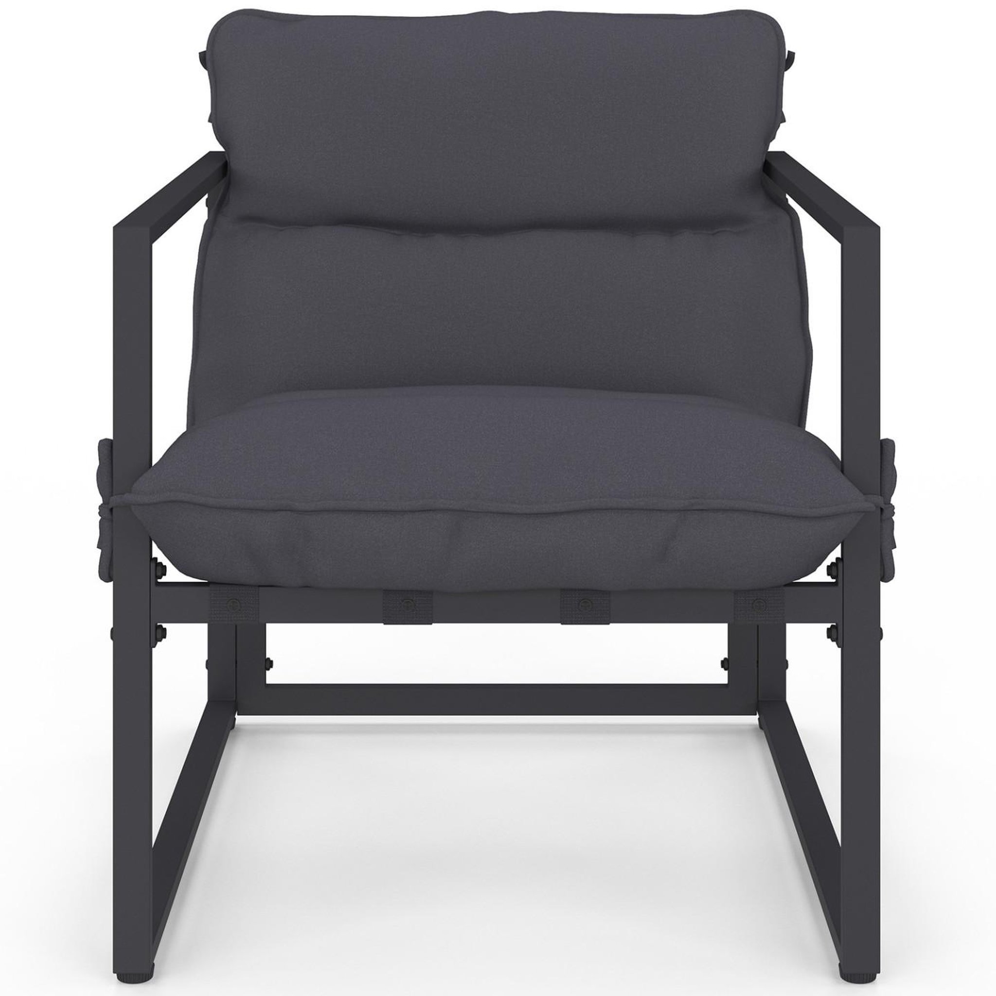 Voir la diapositive 3 : ID MARKET Lot de 2 fauteuils de jardin marco avec repose pieds gris coussin gris anthracite