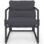 Voir la diapositive 3 : ID MARKET Lot de 2 fauteuils de jardin MARCO avec repose pieds gris coussin gris anthracite