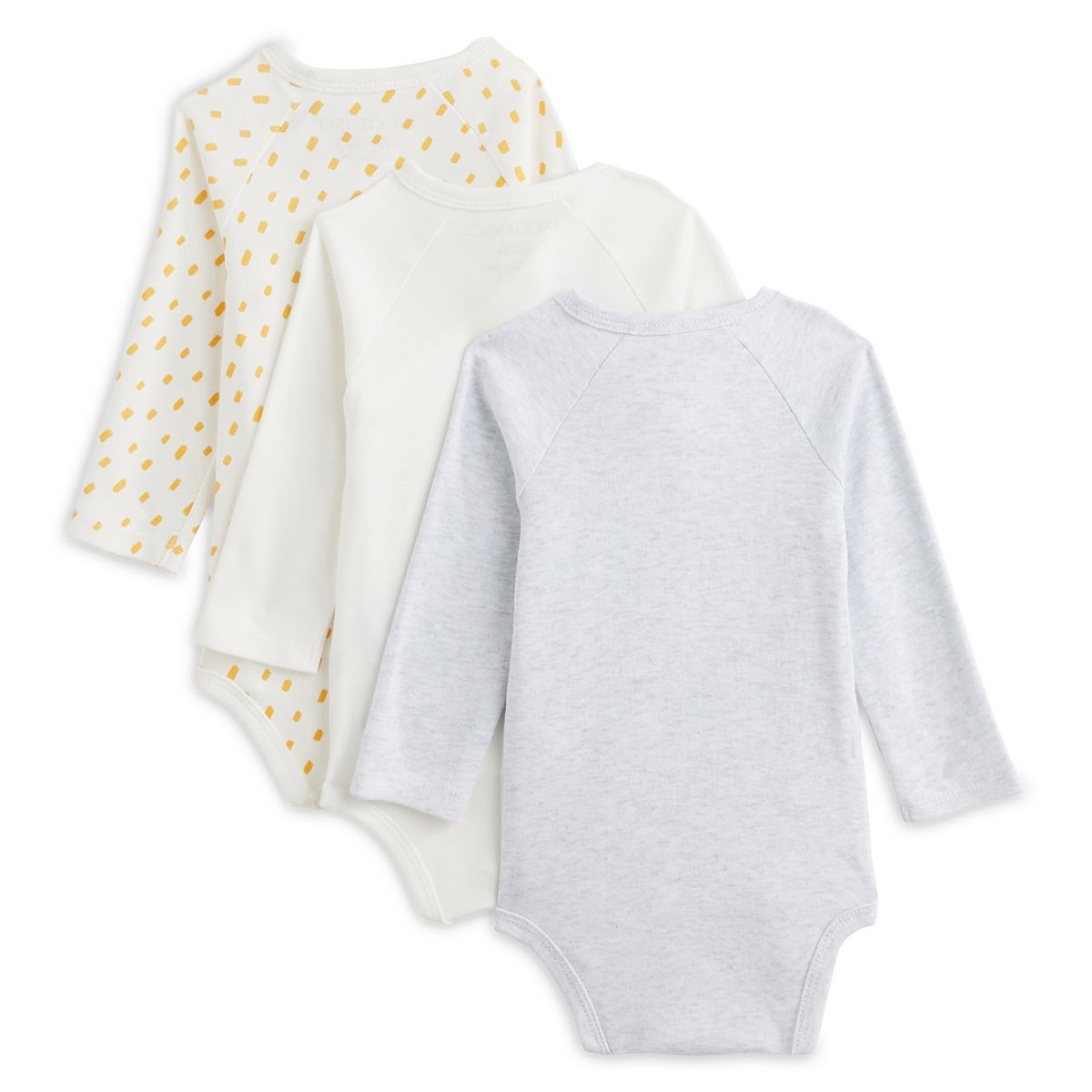 INEXTENSO Lot de 3 bodies de naissance manches longues bébé garçon