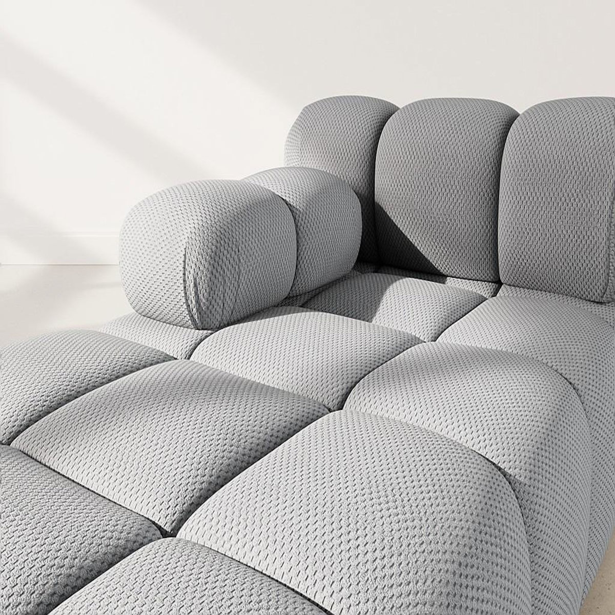 LISA DESIGN Ruby - module d'assise méridienne gauche en velours texturé