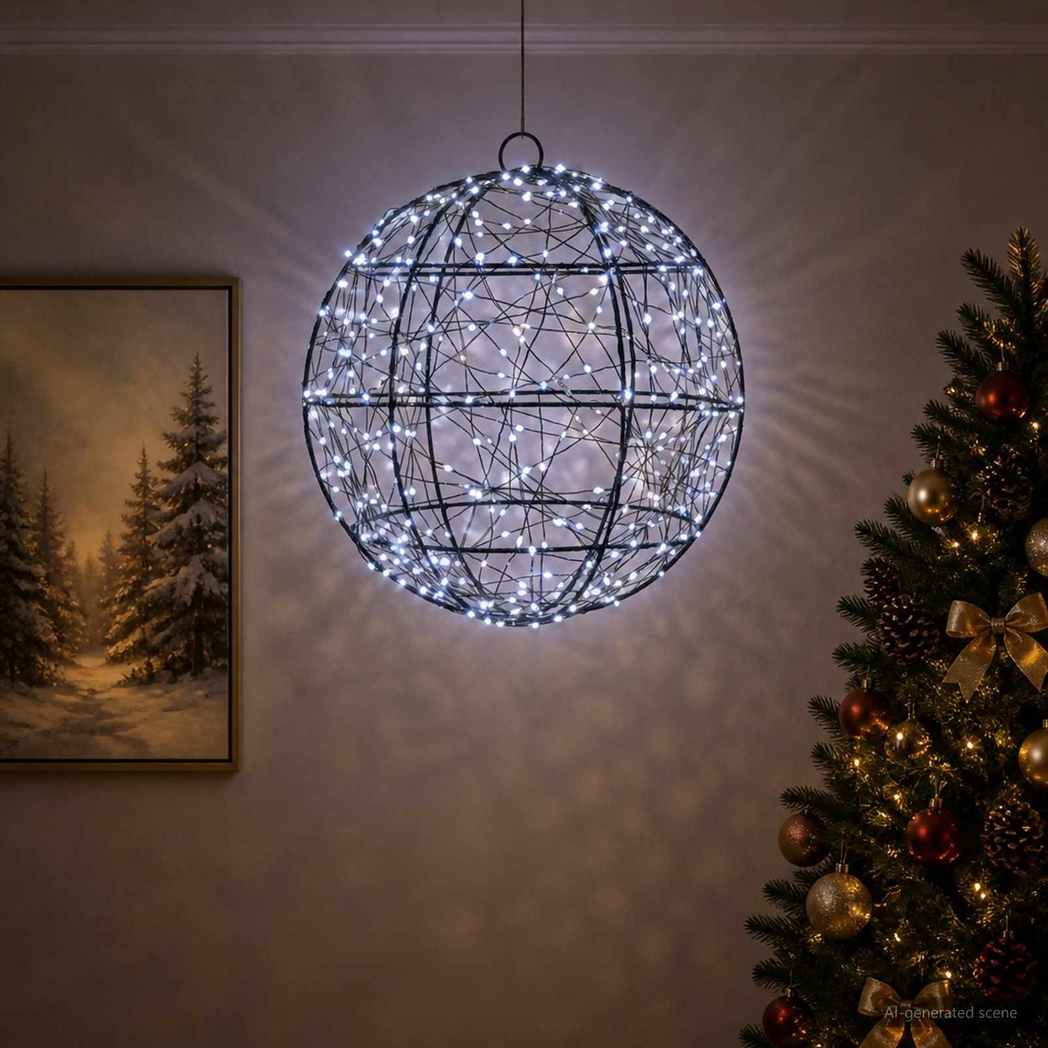 Voir la diapositive 4 : VIDAXL Lumiere de finial de Noël 300 LED Blanc froid Ø 30 x 32 cm