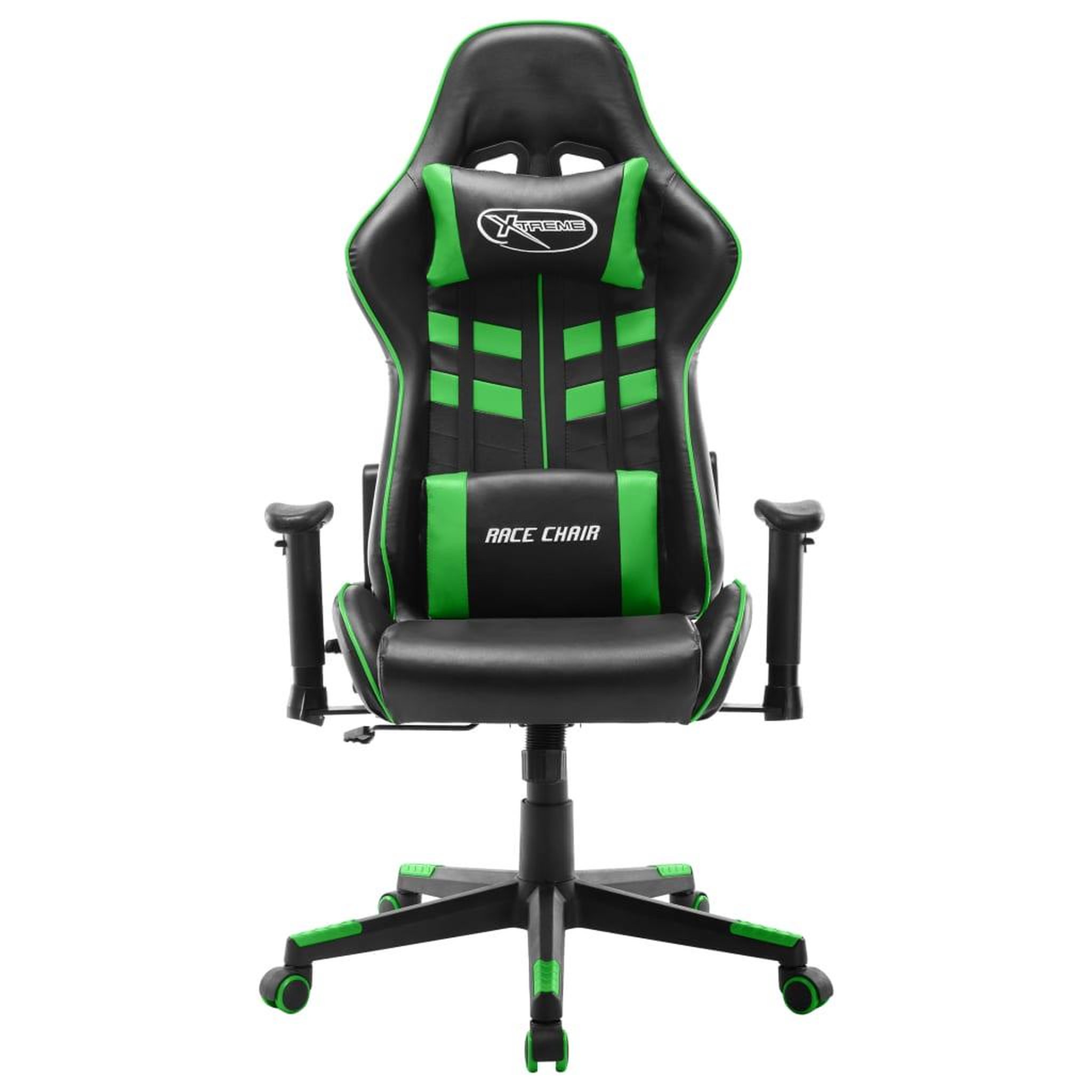 Voir la diapositive 2 : VIDAXL Chaise de jeu Noir et vert Cuir artificiel