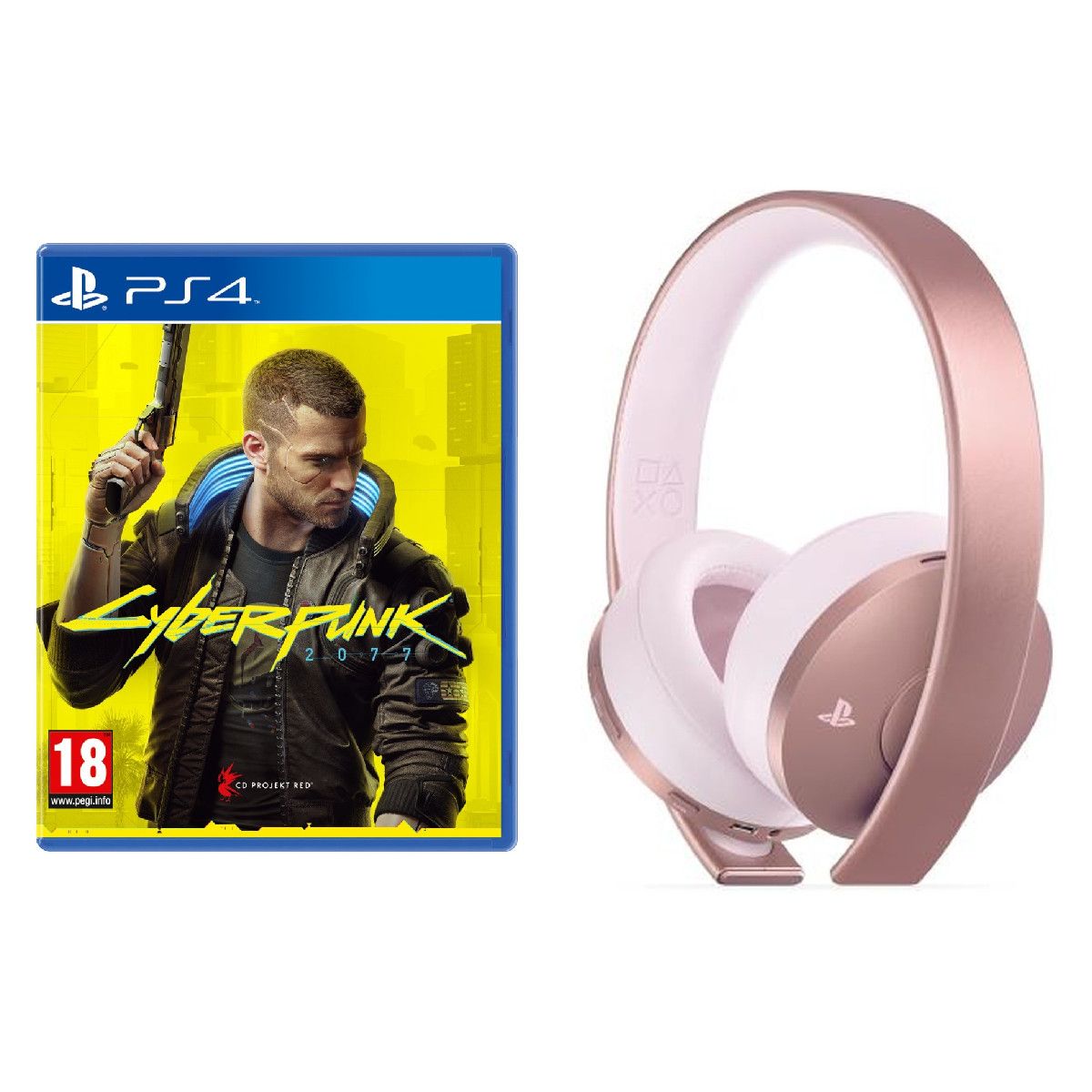 Casque Gamer Sans fil Rose Gold PS4 + Cyberpunk 2077 PS4