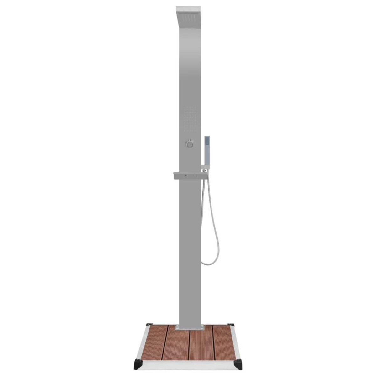VIDAXL Douche d'exterieur avec receveur de douche WPC Acier inoxydable