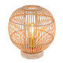 Voir la diapositive 1 : GLOBO Lampe à poser design bambou Hildegard - Diam. 30 x H. 35 cm - Beige naturel