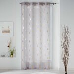 Paris Prix Rideau Voilage à Œillets  Samba  130x240cm Gris & Or