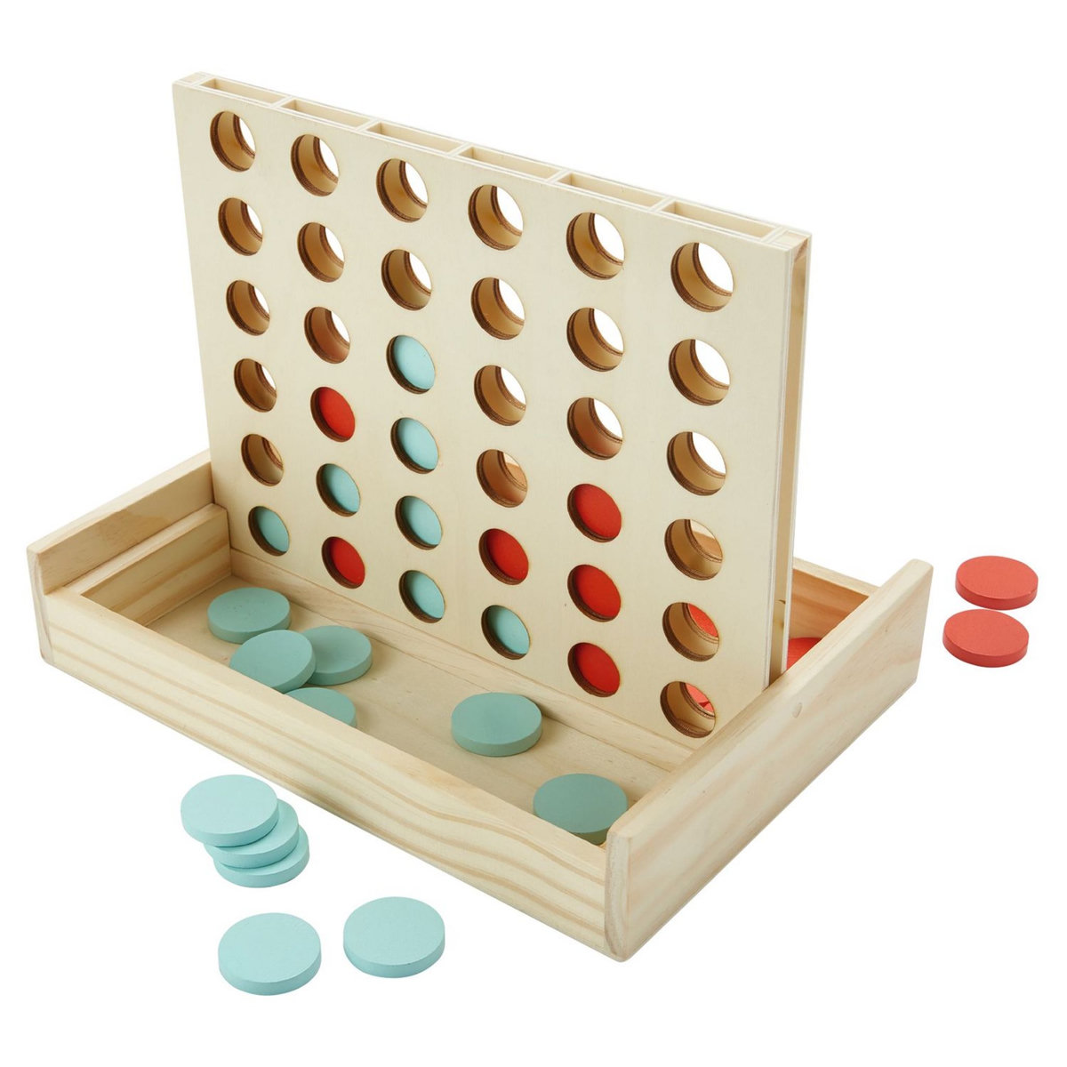 One Two Fun Jeu en bois - 4 Pions en ligne