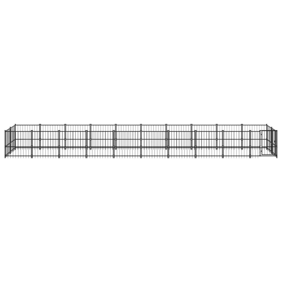 VIDAXL Chenil d'exterieur pour chiens Acier 18,77 m²