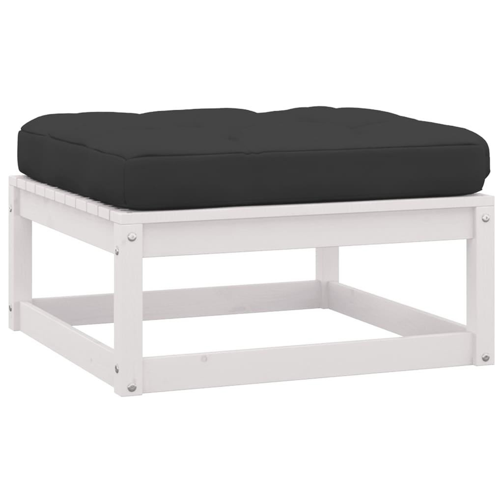 Voir la diapositive 3 : VIDAXL Repose-pieds de jardin avec coussins lot de 2 Bois pin solide