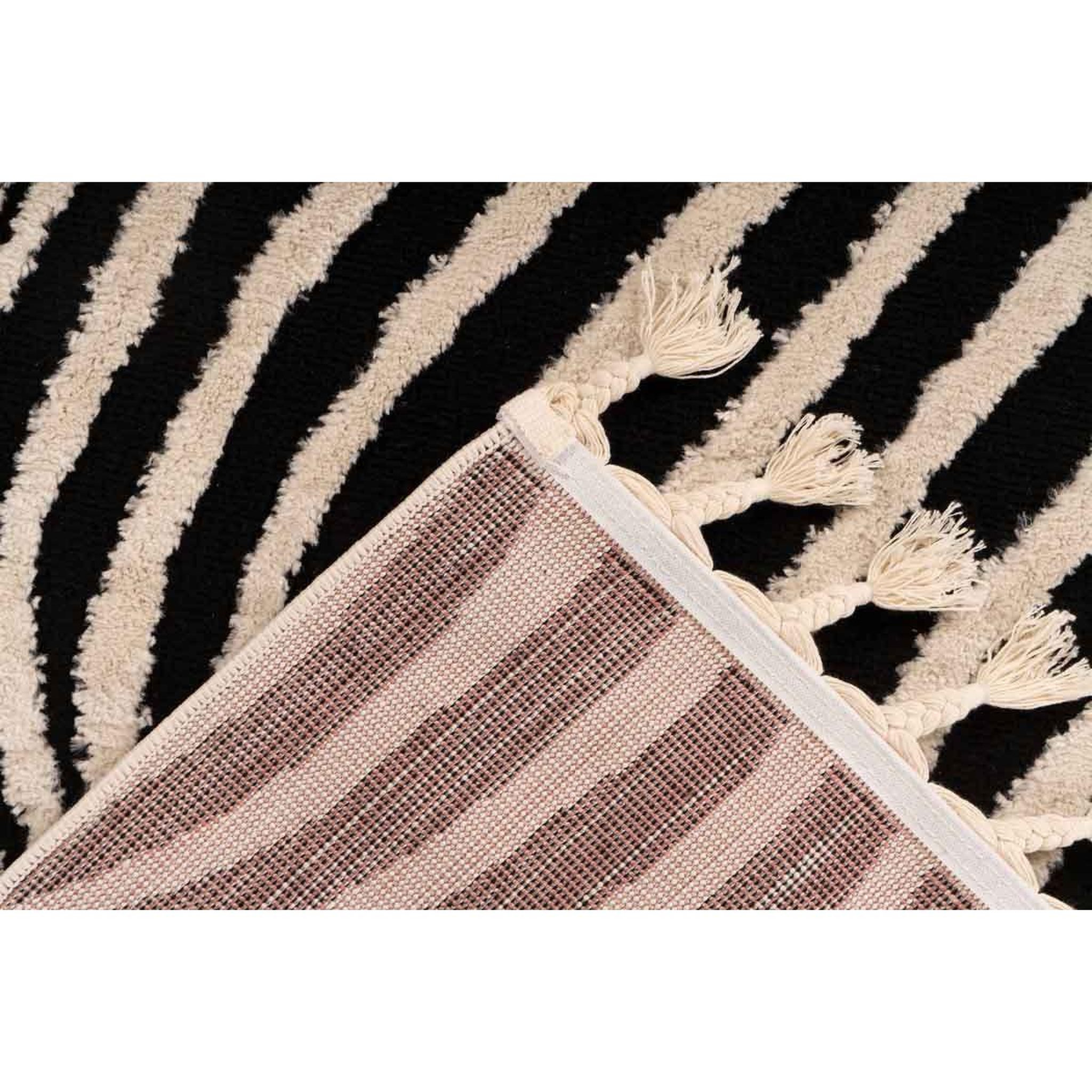 Voir la diapositive 4 : Paris Prix Tapis Tissé Ethnique avec Franges  Lovis VI  Noir