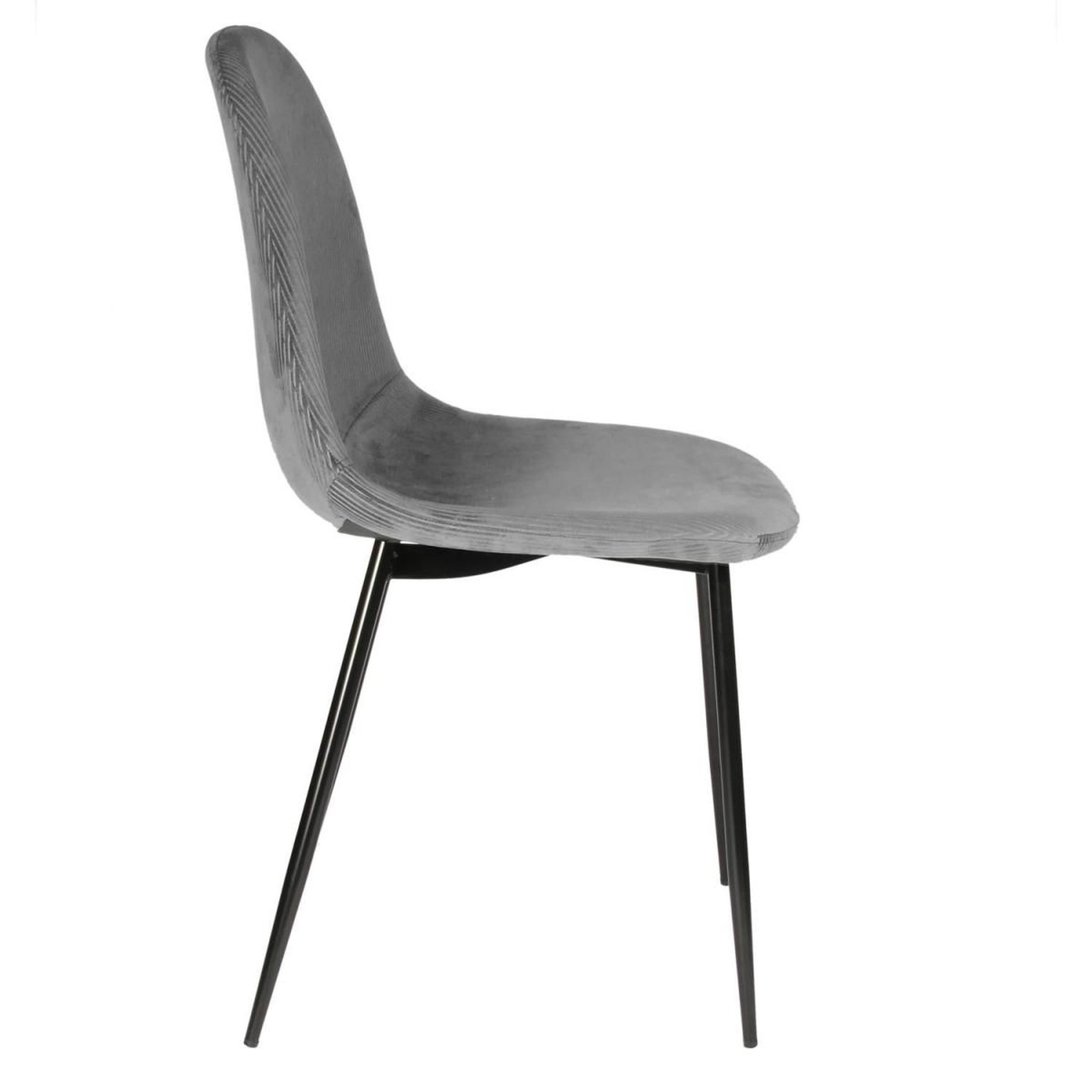 Voir la diapositive 4 : The Home Deco Factory Lot de 4 chaises velours  giulia  85cm gris