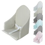 Monsieur Bébé Coussin d'assise universel Miam avec harnais pour chaise haute bébé. Coloris disponibles : Rose, Bicolore, Beige, Gris