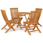 VIDAXL Ensemble a manger de jardin 5 pcs Bois de teck massif