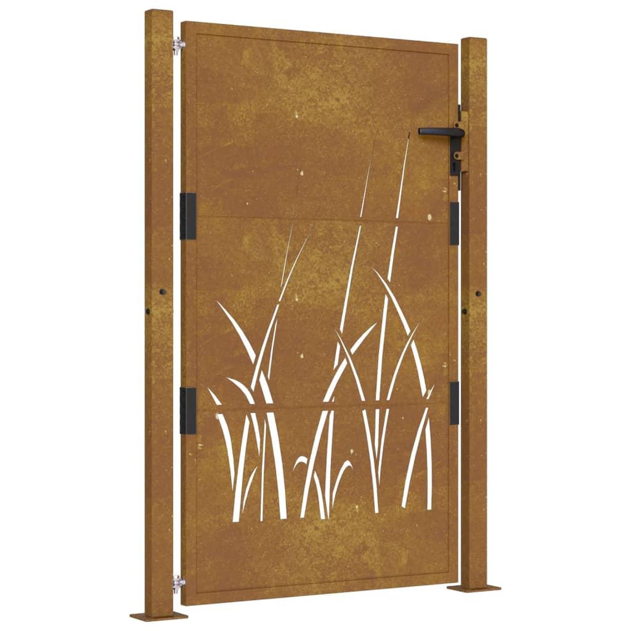 Voir la diapositive 2 : VIDAXL Portail de jardin 105x130 cm acier corten conception d'herbe