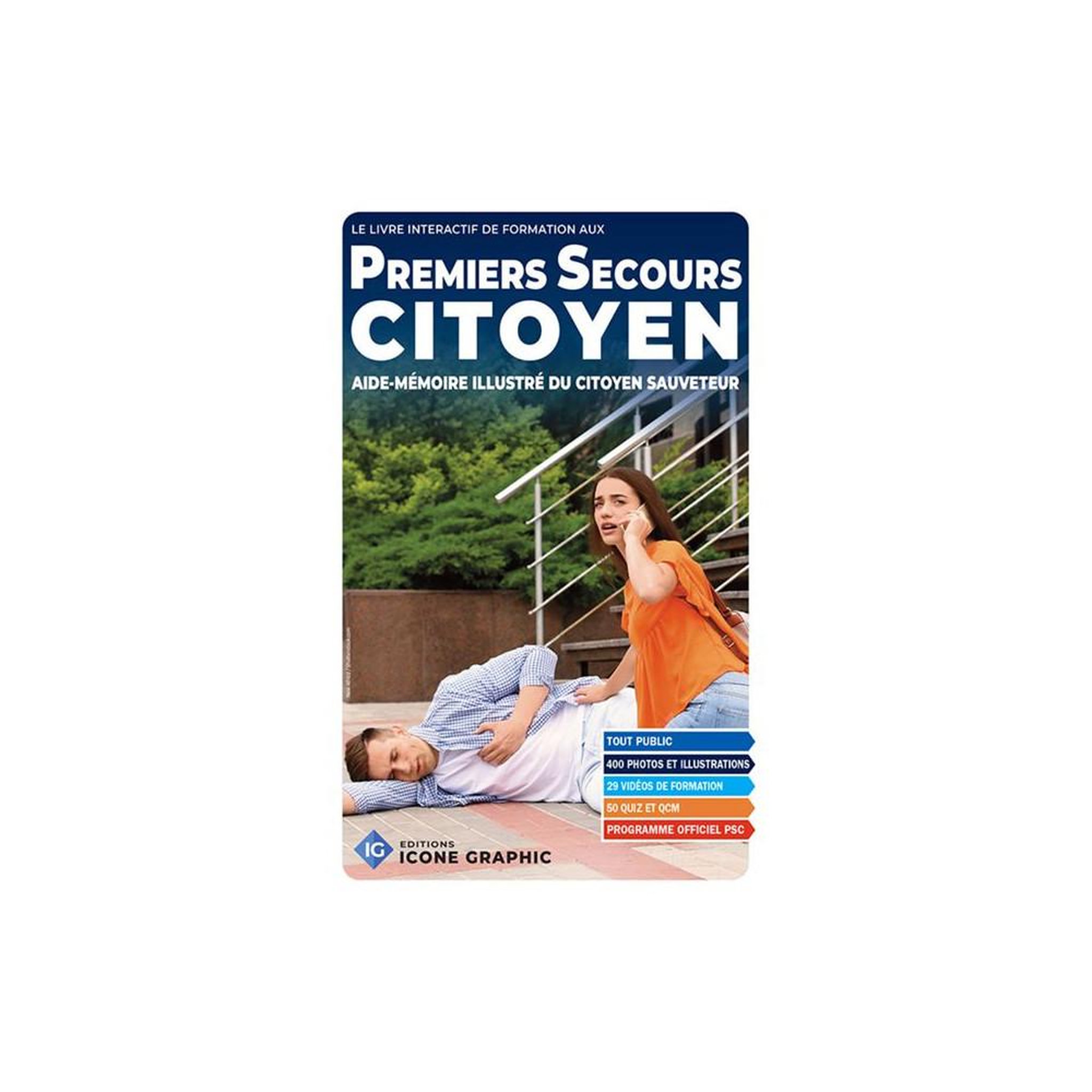 Livre interactif de formation psc, aide-mémoire illustré pour citoyens, grand format, broché, 136 pages, en français