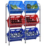 VIDAXL Etagere de rangement pour 6 caisses Argente 96x33x116 cm Acier