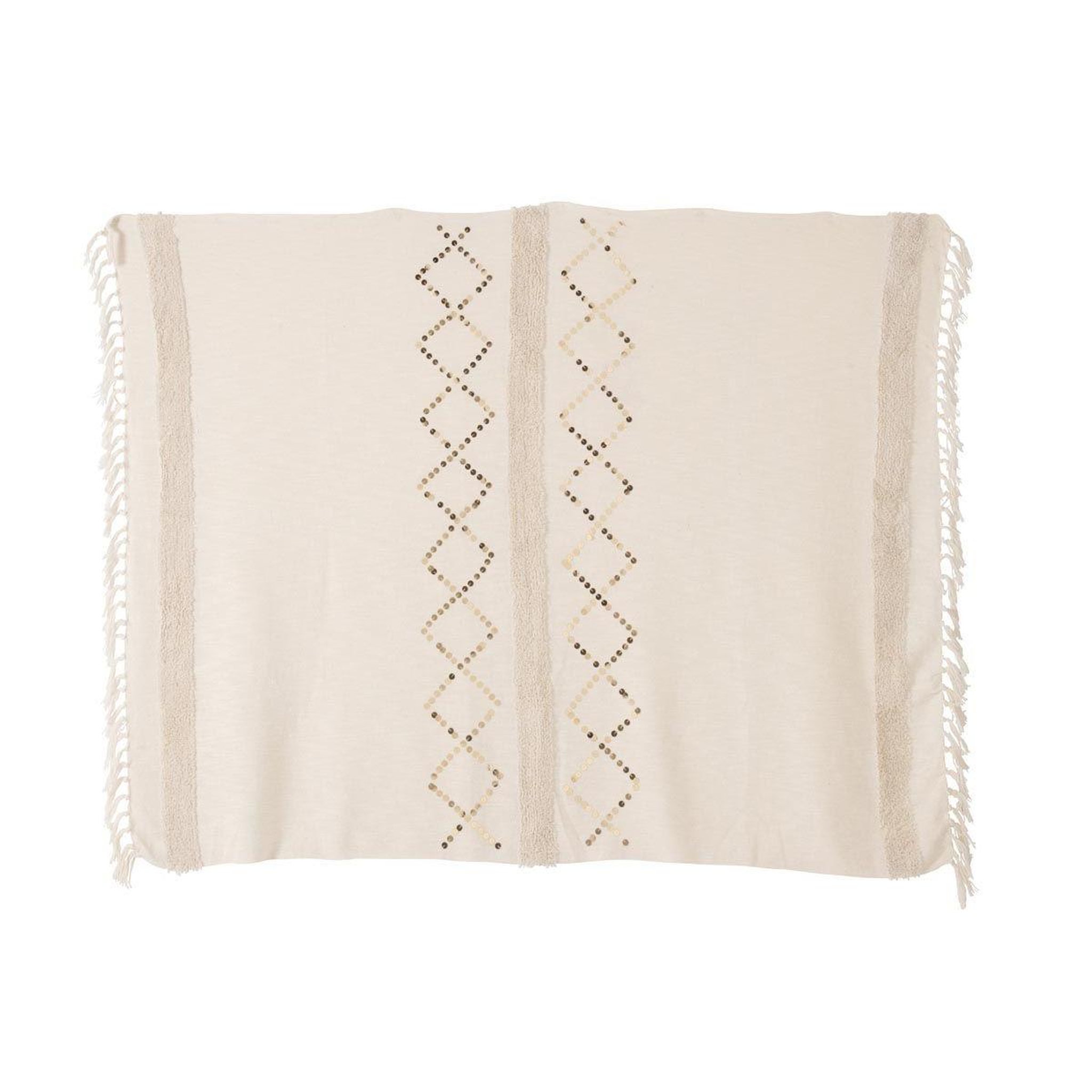 Voir la diapositive 3 : J-LINE Plaid uni avec sequin  dubai  130x180cm blanc