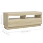 Voir la diapositive 6 : VIDAXL Meuble TV avec lumieres LED Chene sonoma 300x35x40 cm