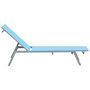 Voir la diapositive 4 : OUTSUNNY Bain de soleil transat - chaise longue - design contemporain - dossier inclinable multi-positions - métal époxy textilène bleu ciel - dim. 170 x 58 x 97 cm
