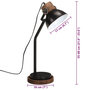 Voir la diapositive 6 : VIDAXL Lampe de bureau 25 W noir 18x18x60 cm E27