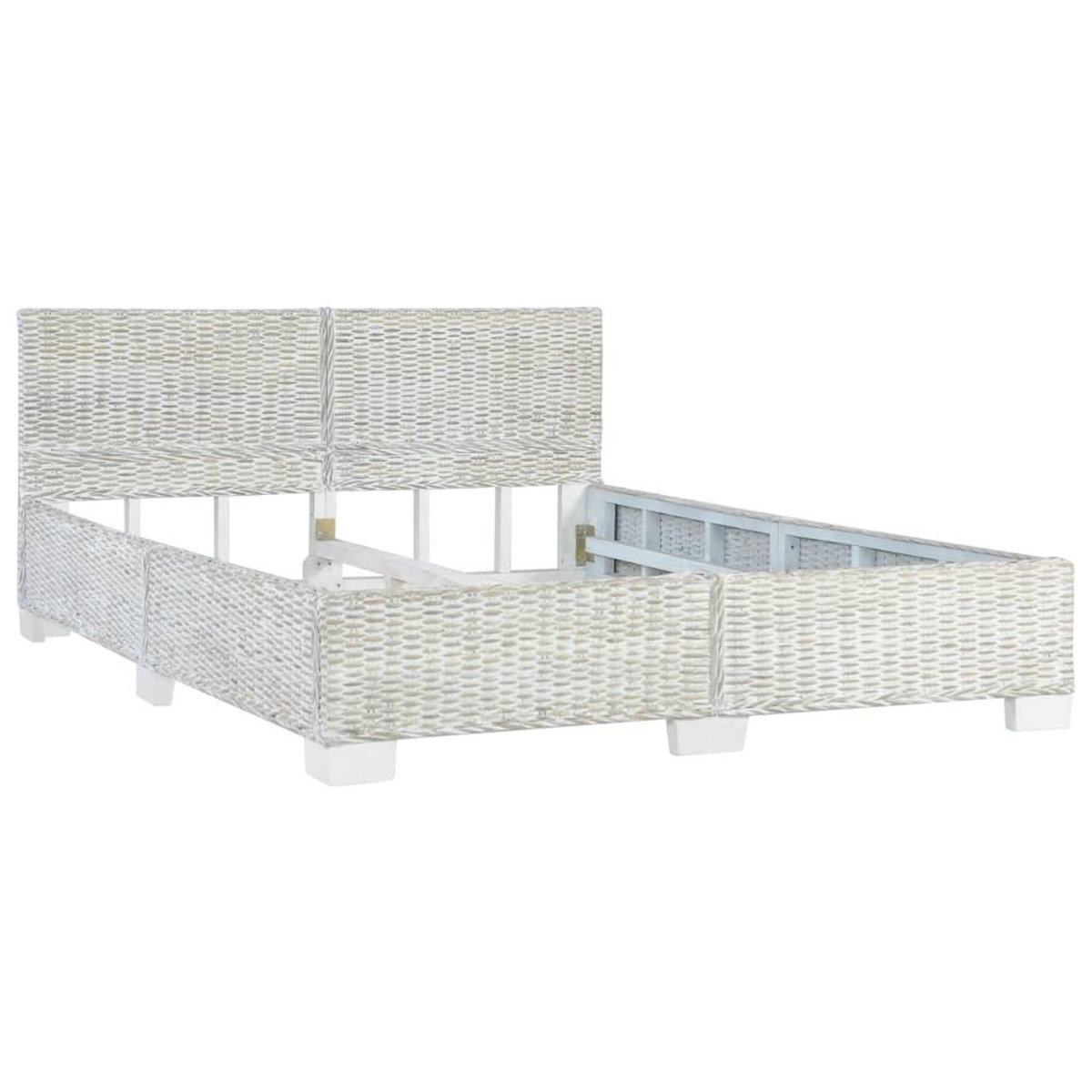VIDAXL Cadre de lit sans matelas Gris Rotin naturel 140x200 cm