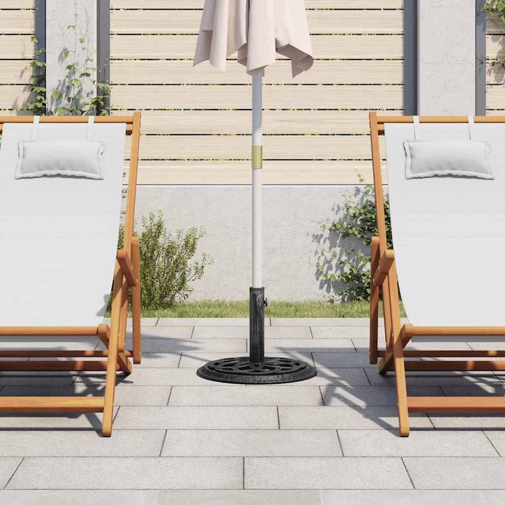 Voir la diapositive 3 : VIDAXL Socle de parasol Noir 44x44x31 cm Fonte