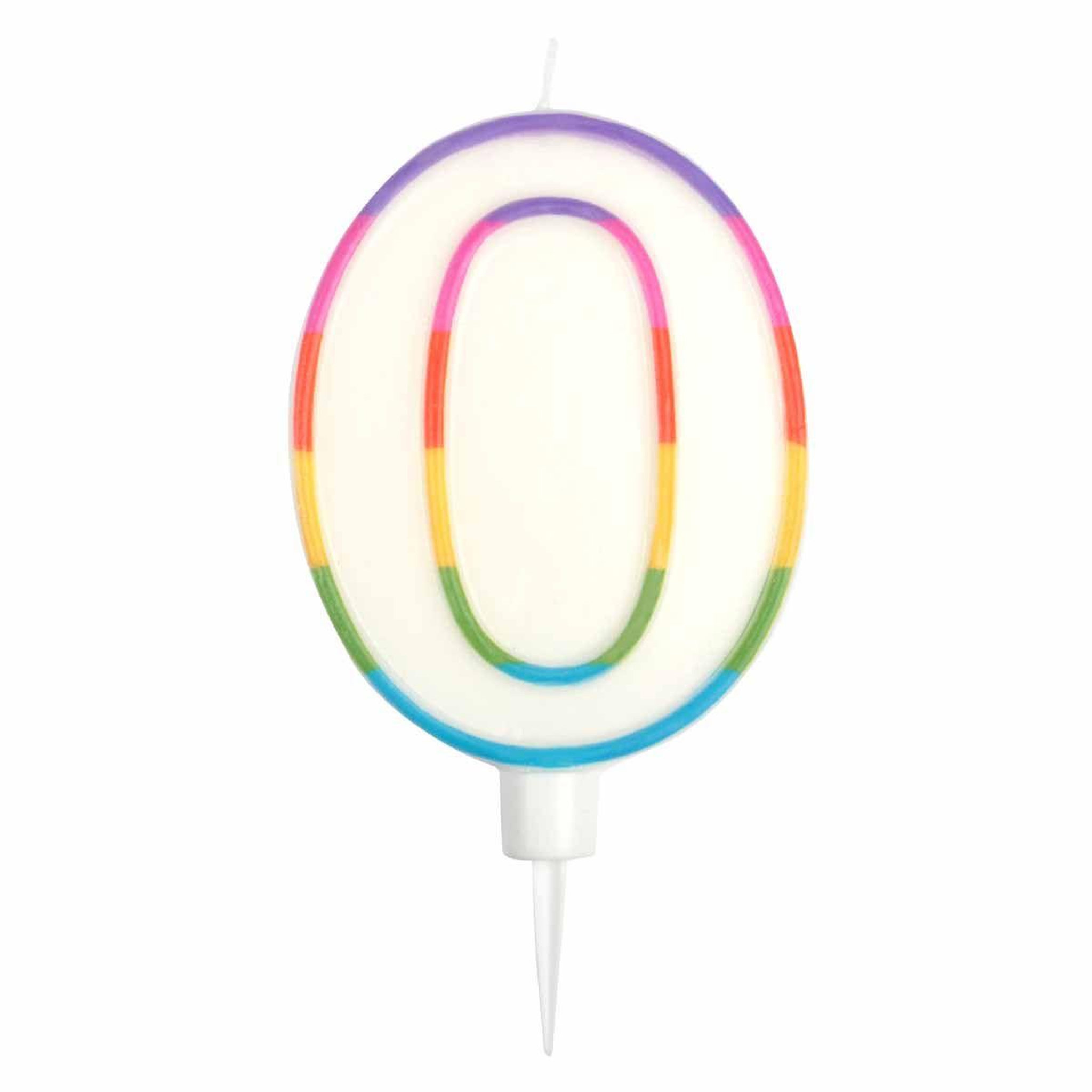 HOMEA Bougie d'Anniversaire  Chiffre 0  10cm Multicolore