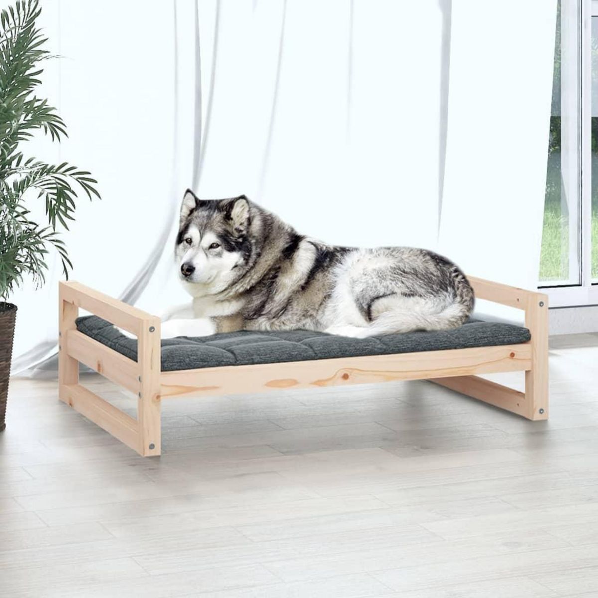 VIDAXL Lit pour chien 105,5x75,5x28 cm Bois de pin solide