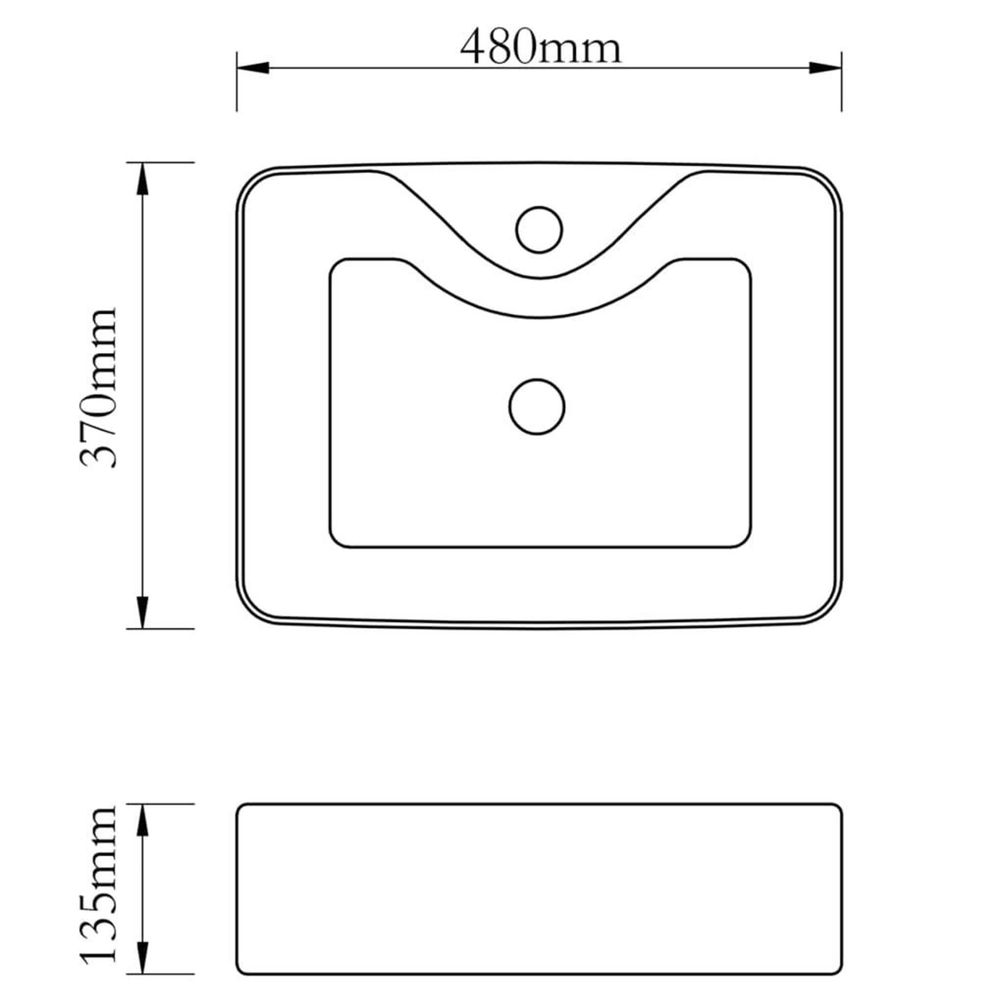 Voir la diapositive 6 : VIDAXL Vasque carree a trou pour robinet ceramique Noir pour salle de bain