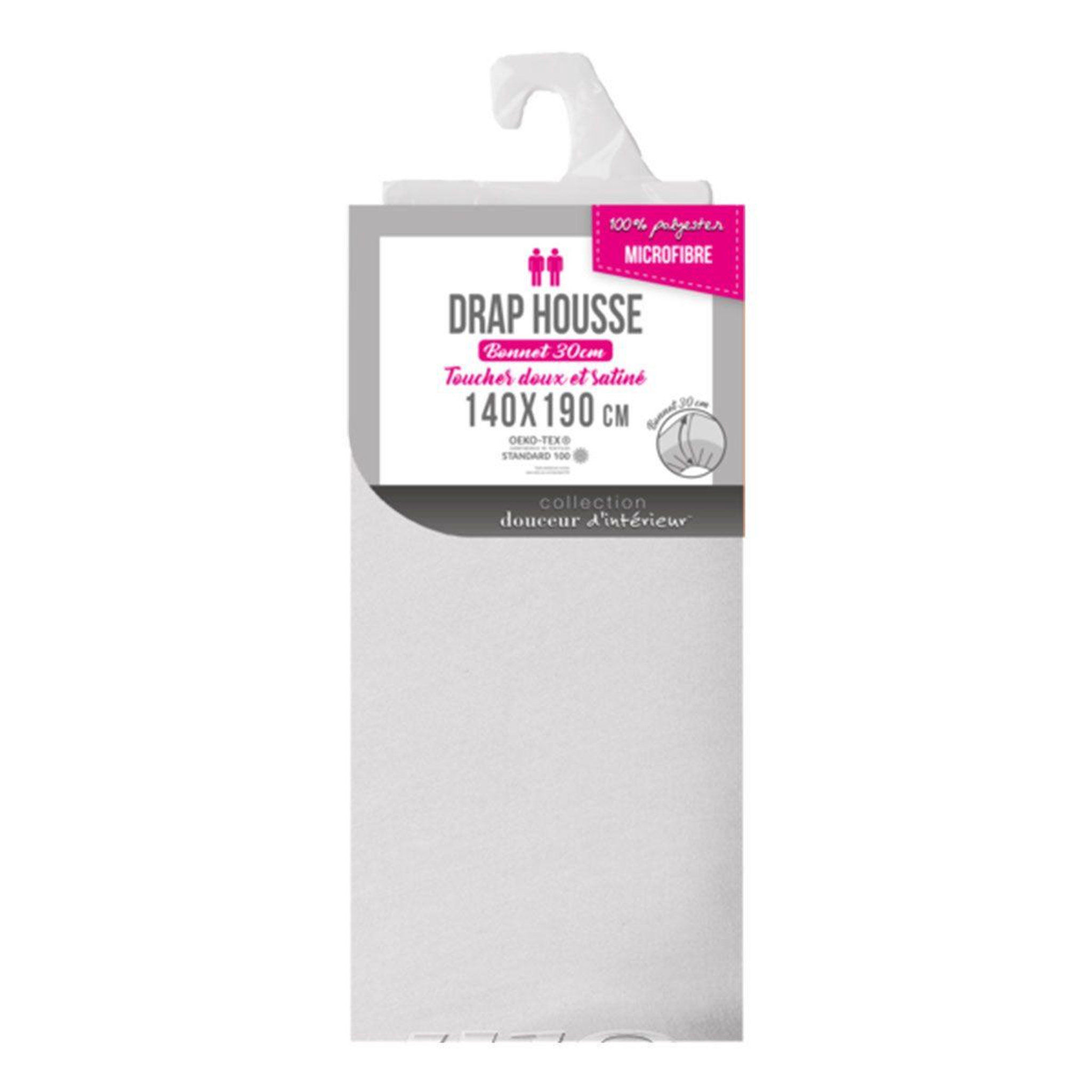 Voir la diapositive 2 : Douceur d'Intérieur Drap housse microfibre  oscar  140x190cm blanc
