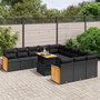 Voir la diapositive 1 : VIDAXL Salon de jardin 11 pcs avec coussins noir resine tressee