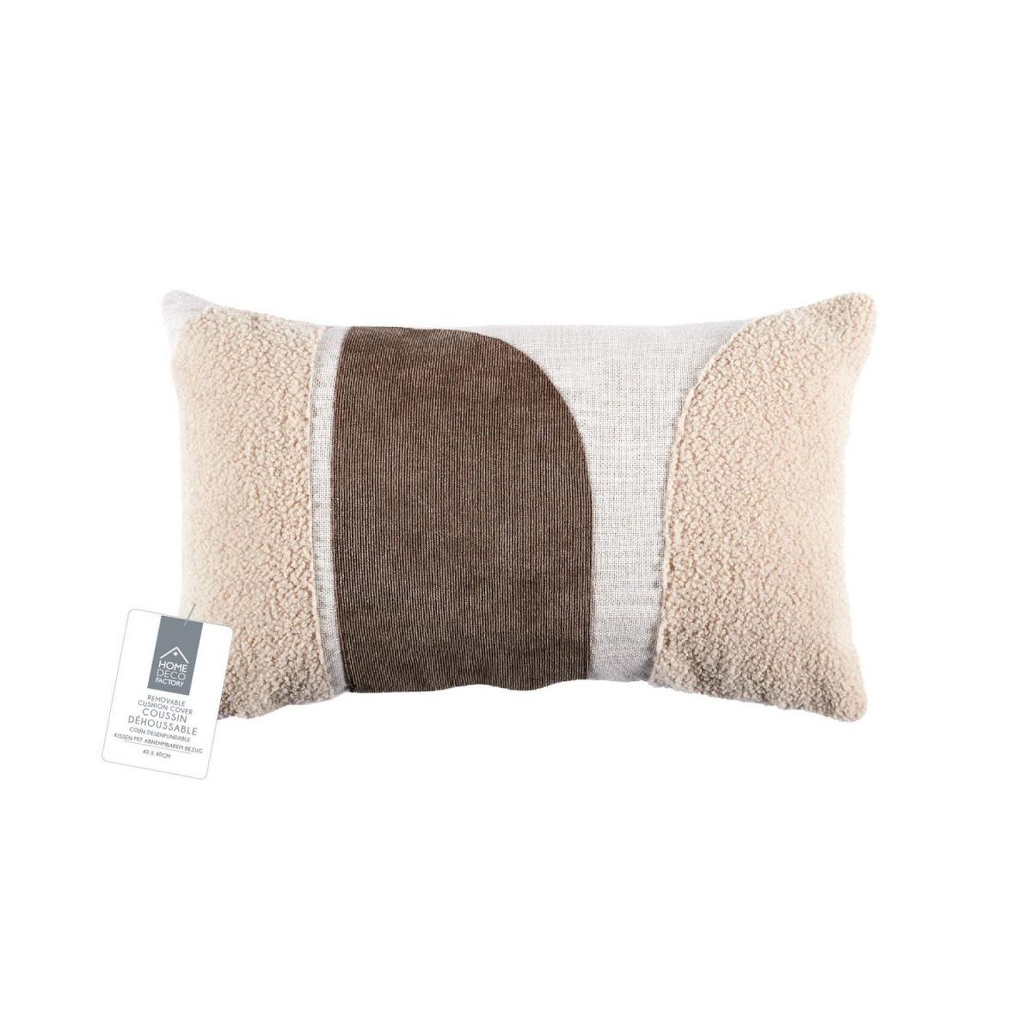 Voir la diapositive 5 : The Home Deco Factory Coussin Déco Bouclette  Natural  30x50cm Beige