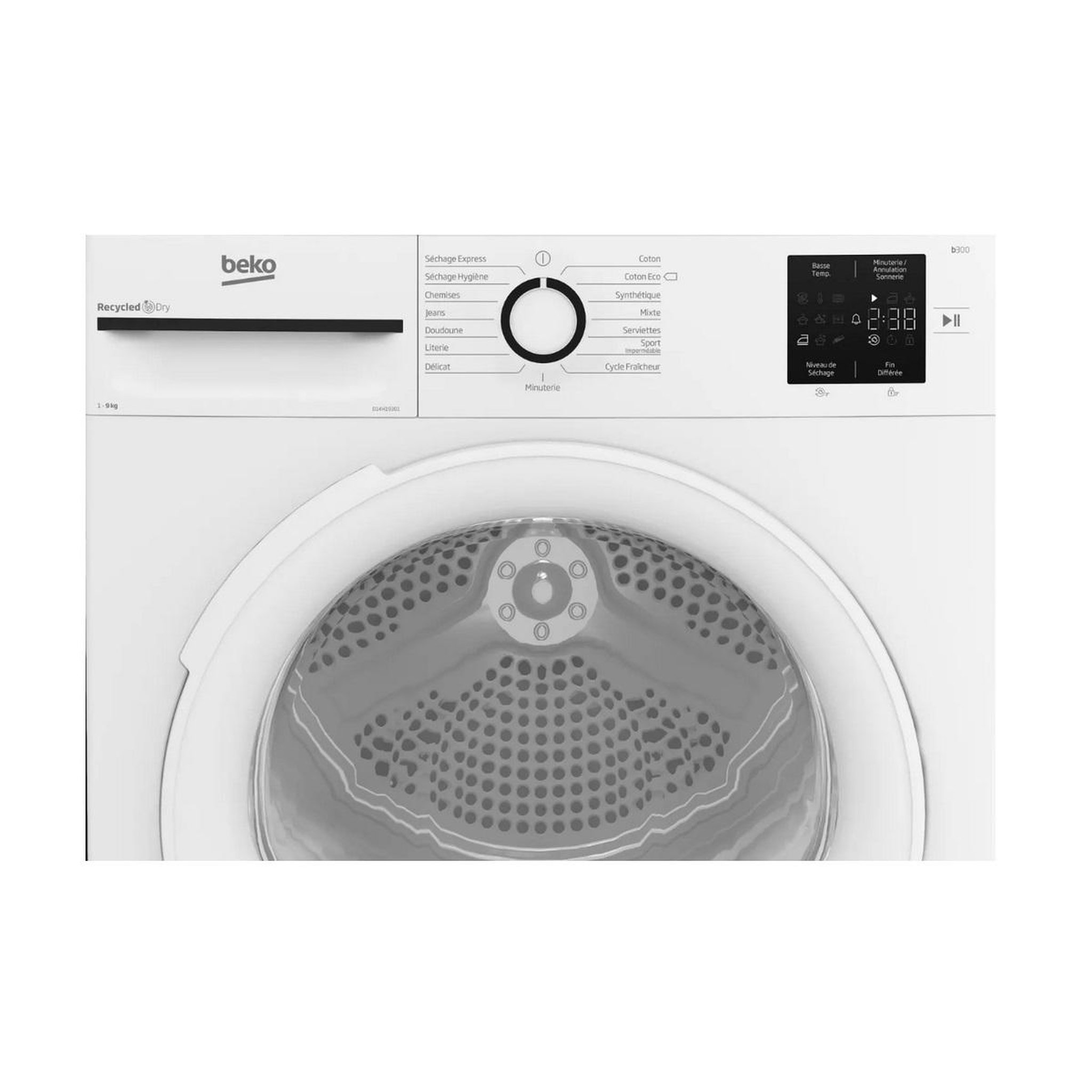 Voir la diapositive 4 : Beko Sèche-linge pompe à chaleur 60cm 9kg blanc - D14H19301