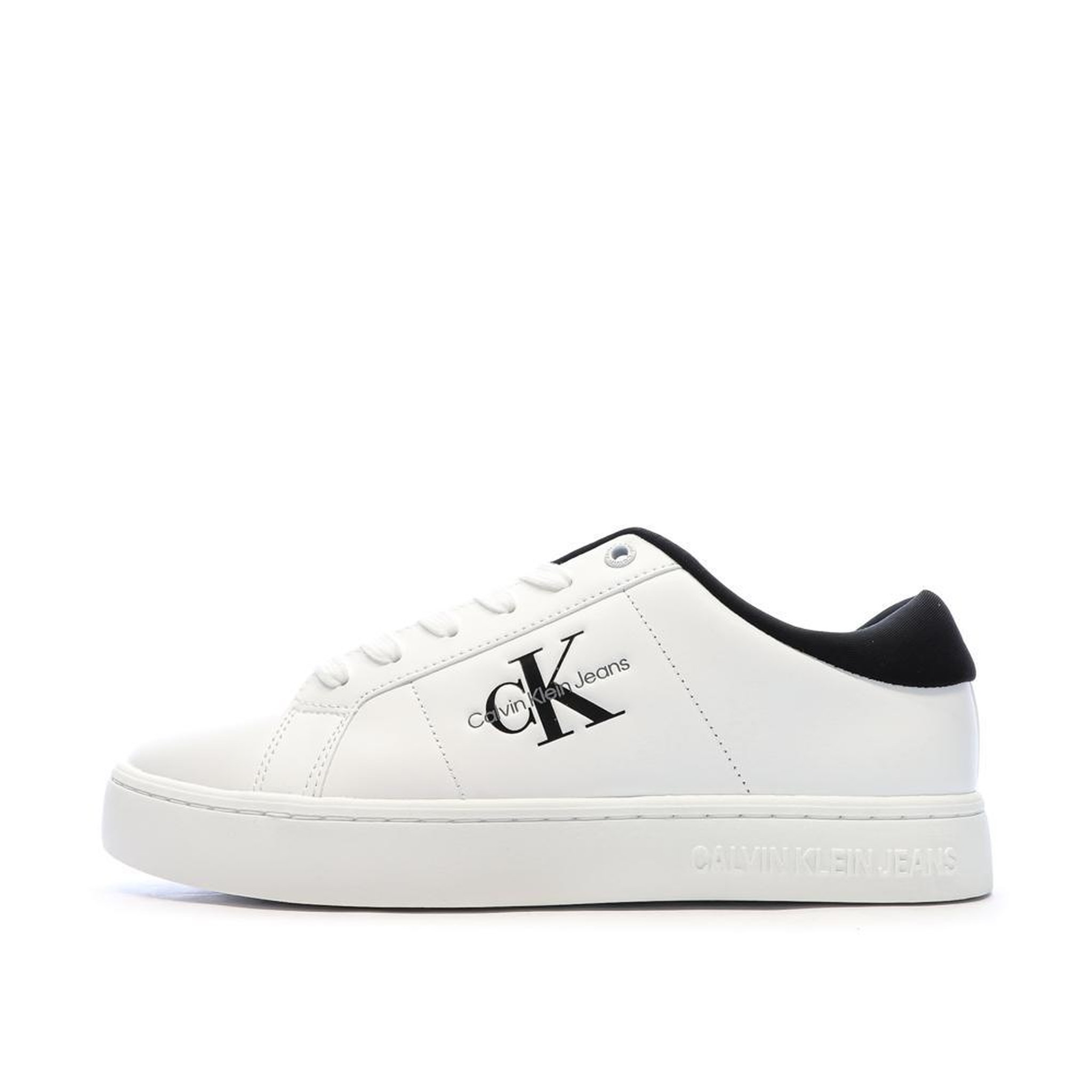 CALVIN KLEIN JEANS Baskets Blanches Homme Calvin Klein Jeans Classic Cupsole. Coloris disponibles : Blanc