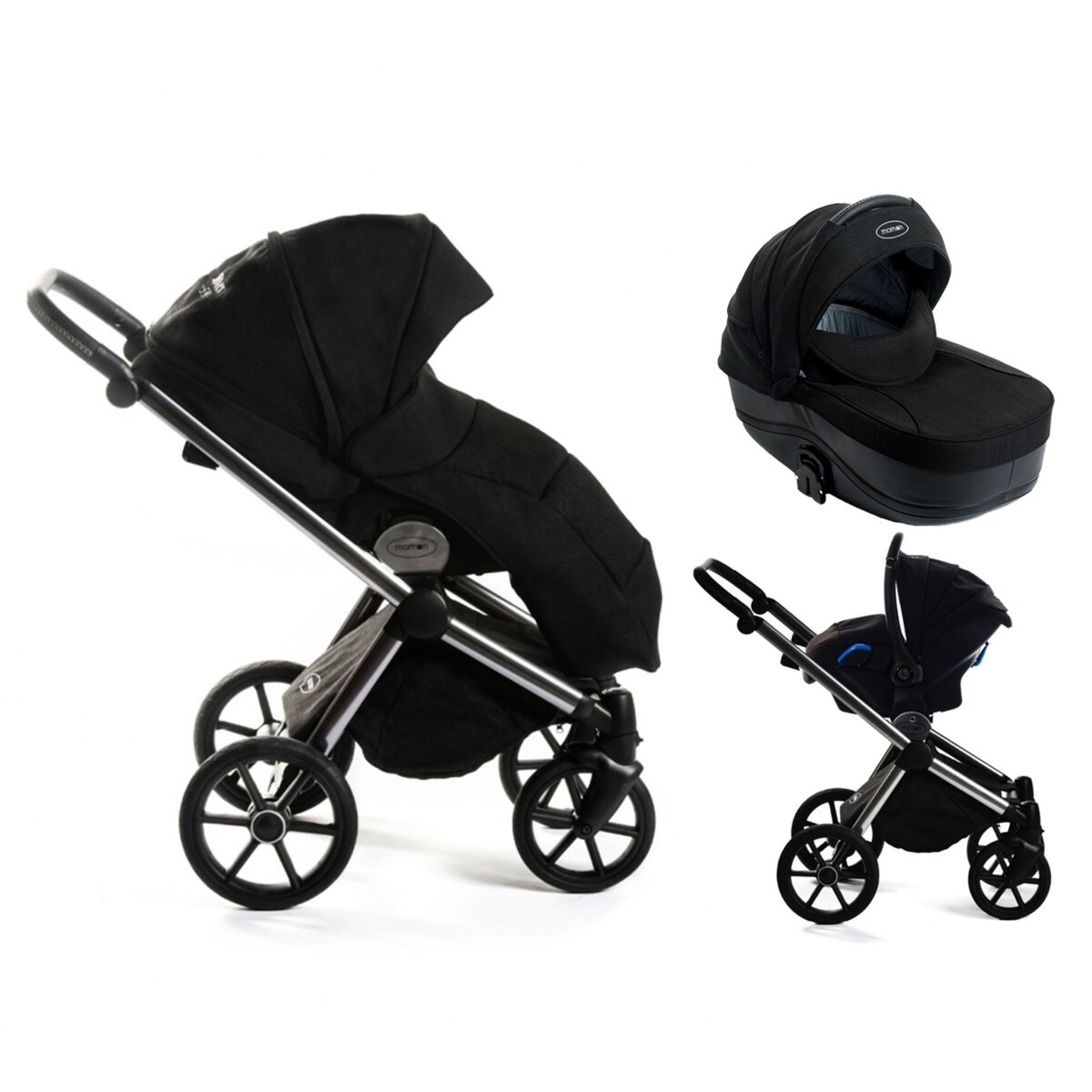 Poussette trio noir clearance pas cher