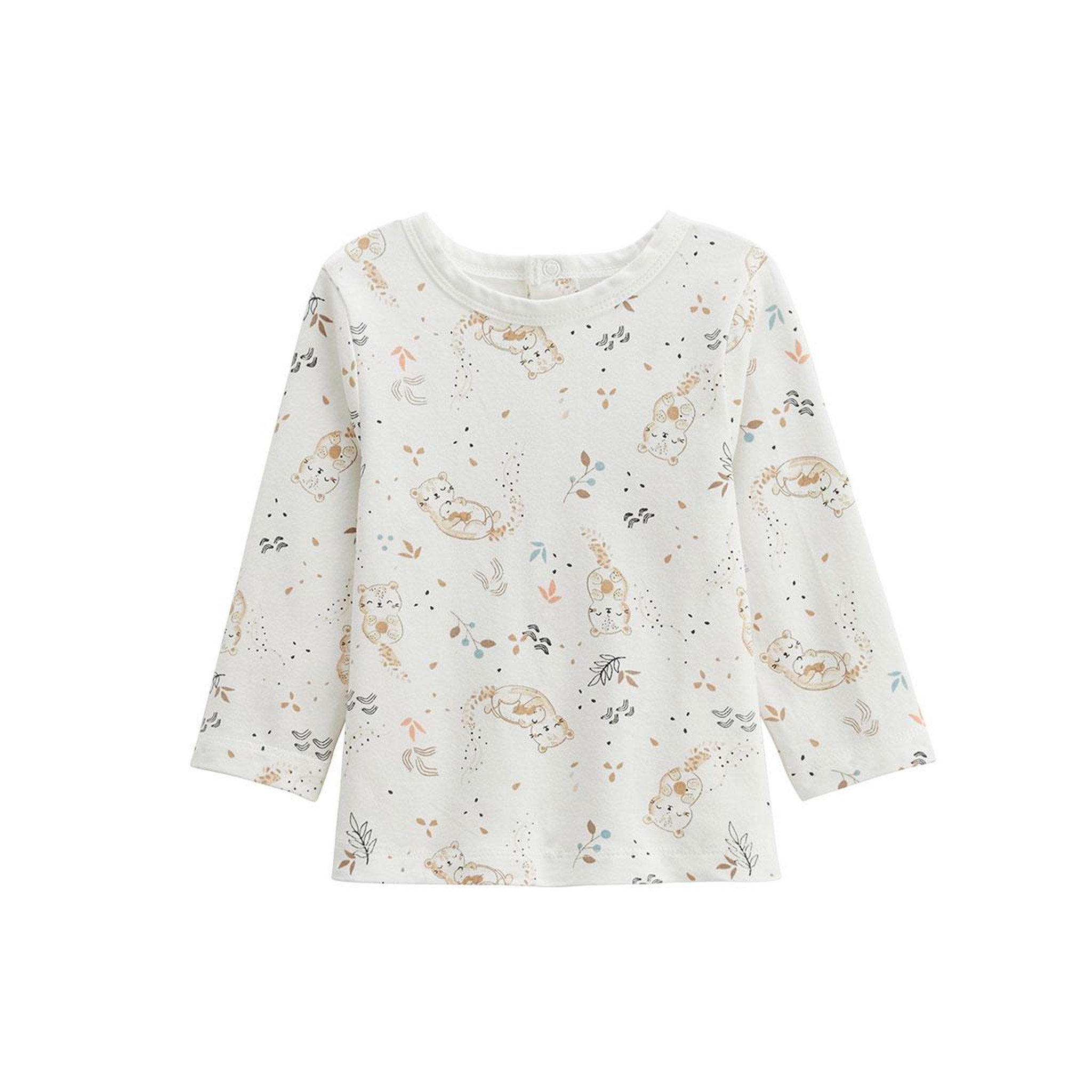 Voir la diapositive 3 : PETIT BEGUIN Ensemble salopette bébé en molleton et t-shirt mini loutre