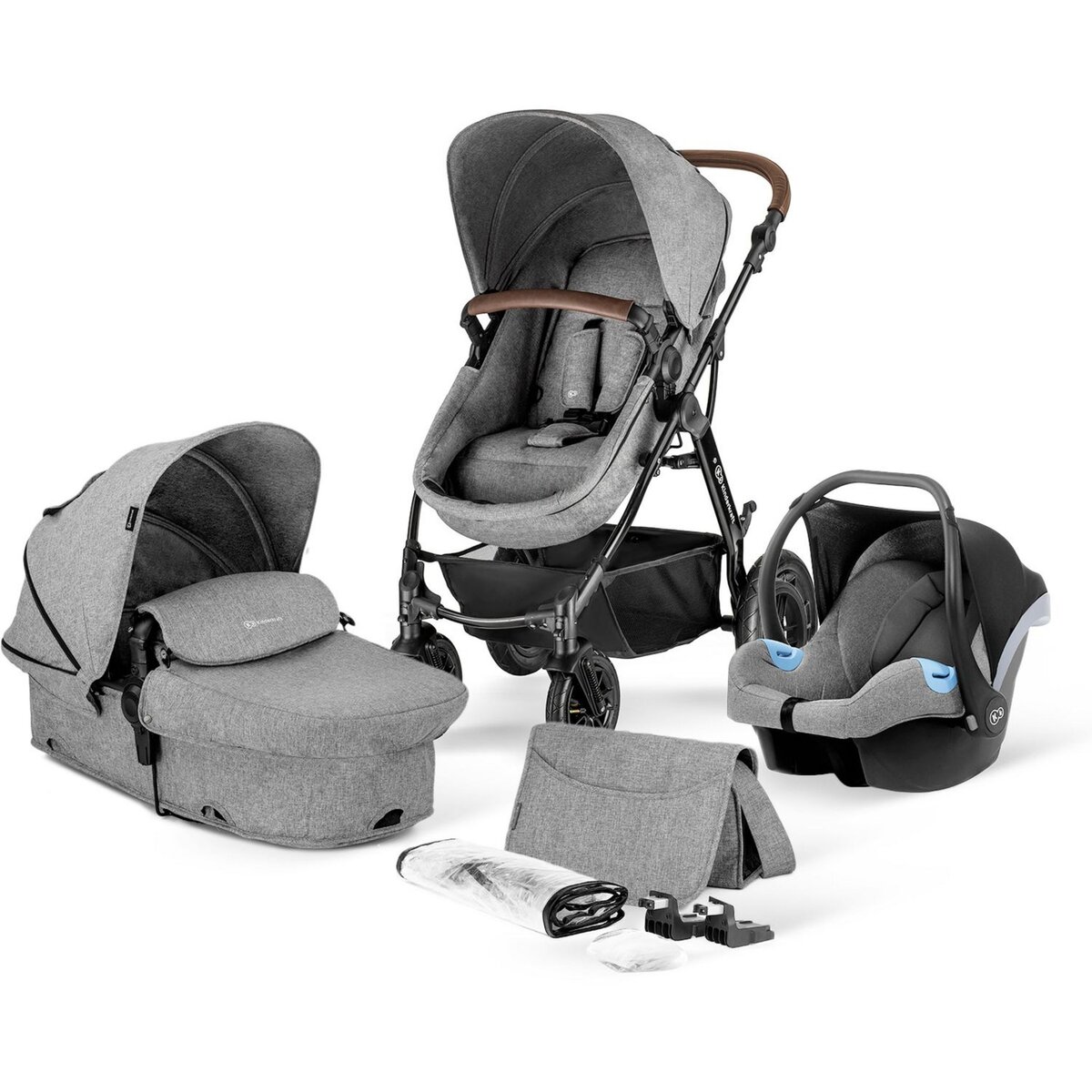 Poussette 3 en 1 Kinderkraft pas cher : Poussette 3 en 1 Kinderkraft Moov  Grey