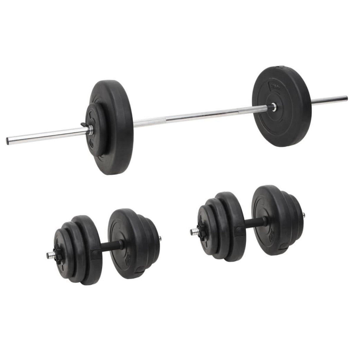 VIDAXL Ensemble d'halteres et de barres avec plaques 60 kg