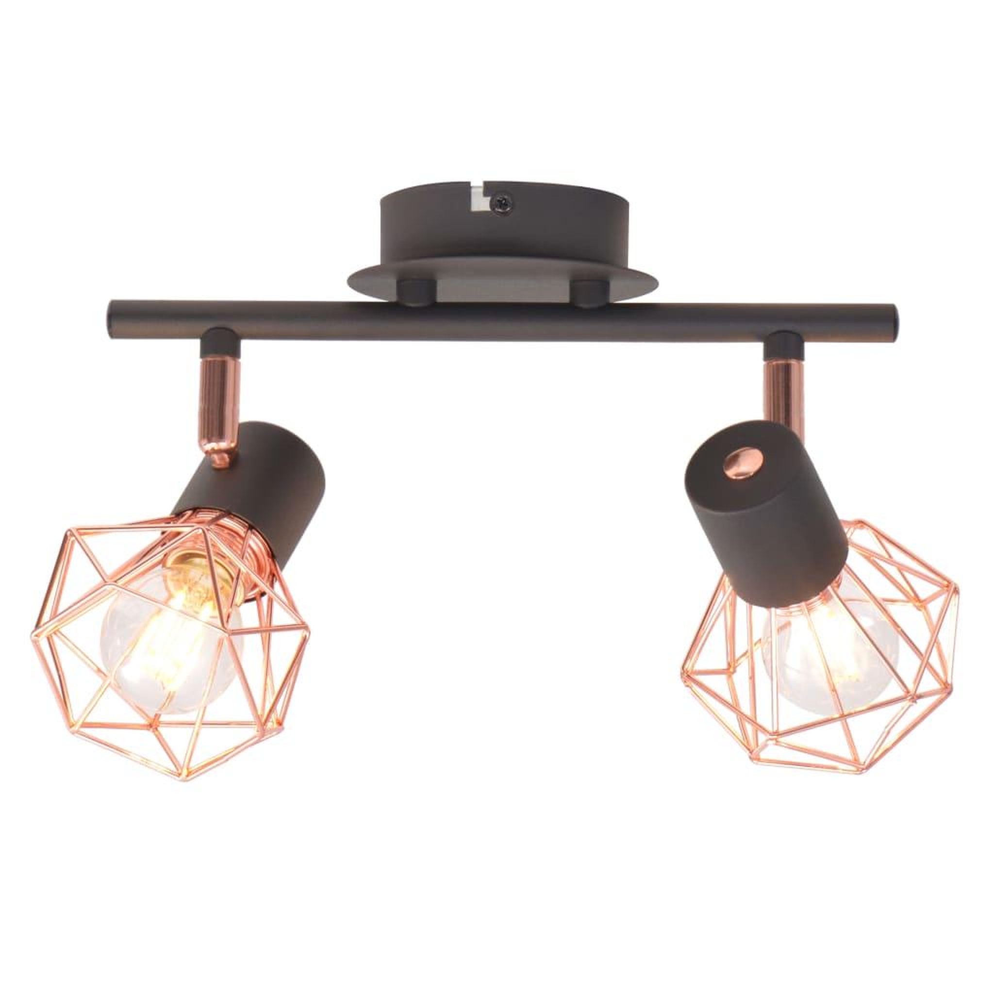Voir la diapositive 2 : VIDAXL Plafonnier avec 2 ampoules LED a filament 8 W