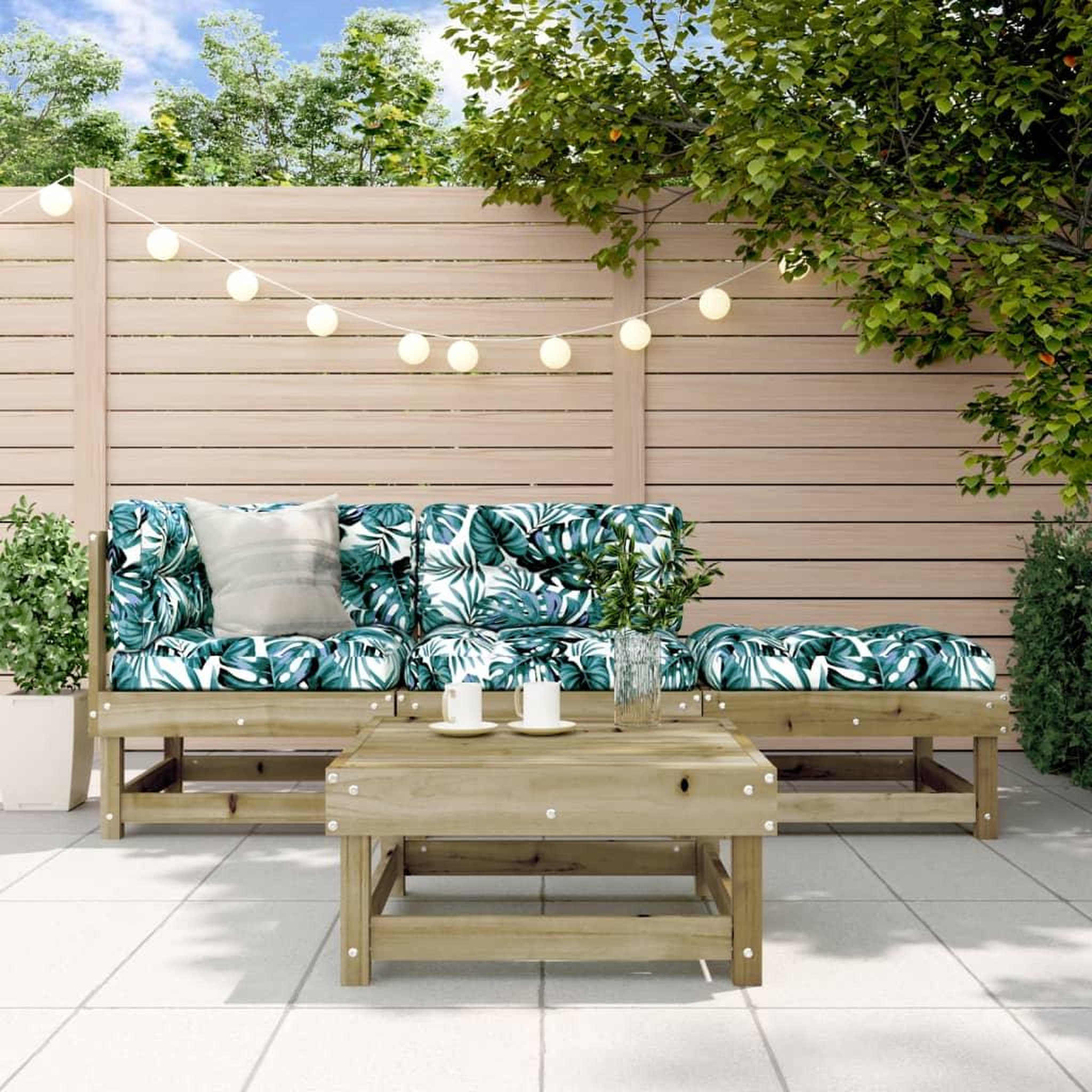 VIDAXL Salon de jardin 4 pcs bois de pin impregne