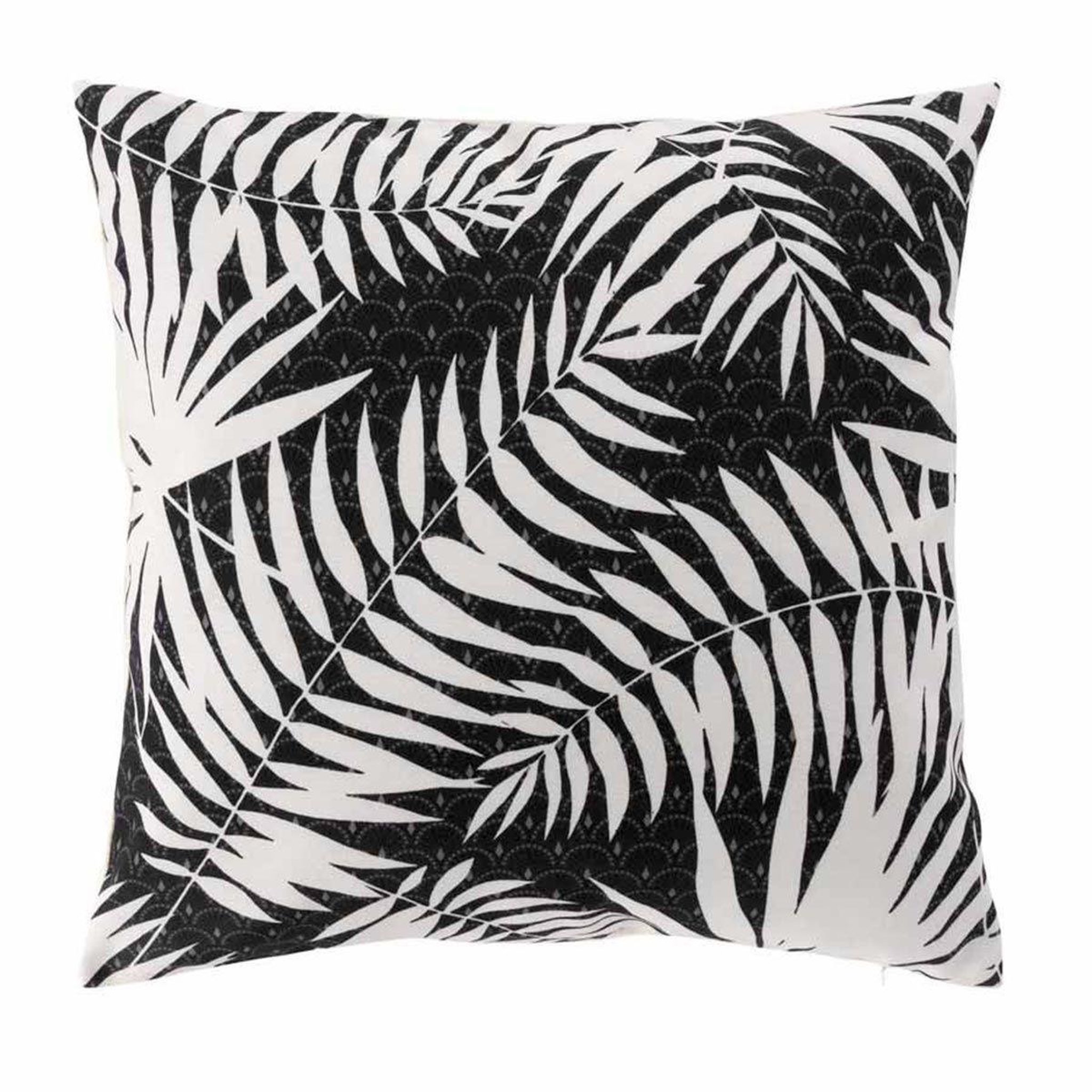 Voir la diapositive 1 : Douceur d'Intérieur Housse de coussin déco  millefeuilles  40x40cm noir