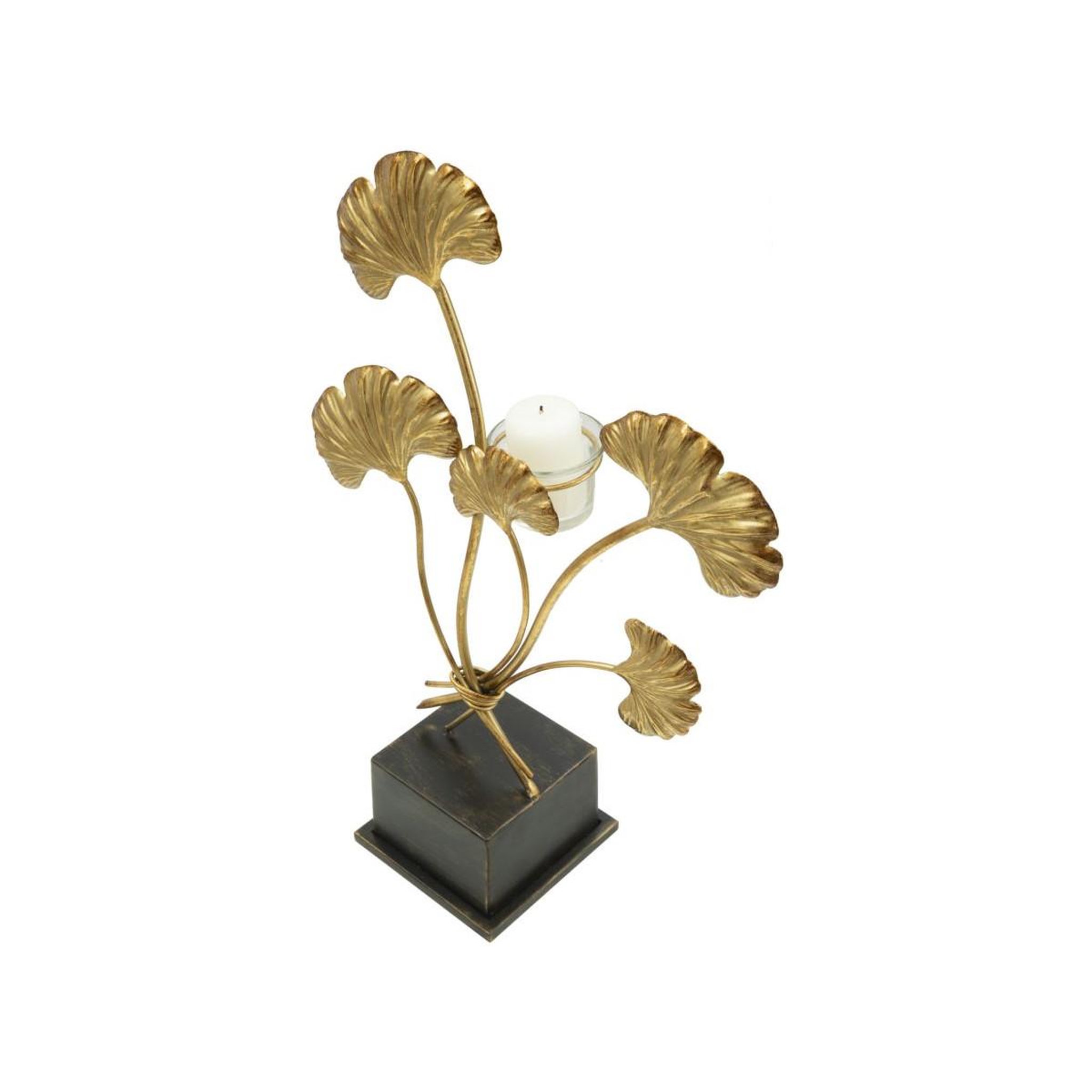 Voir la diapositive 2 : Paris Prix Bougeoir design en métal  iris  44cm or