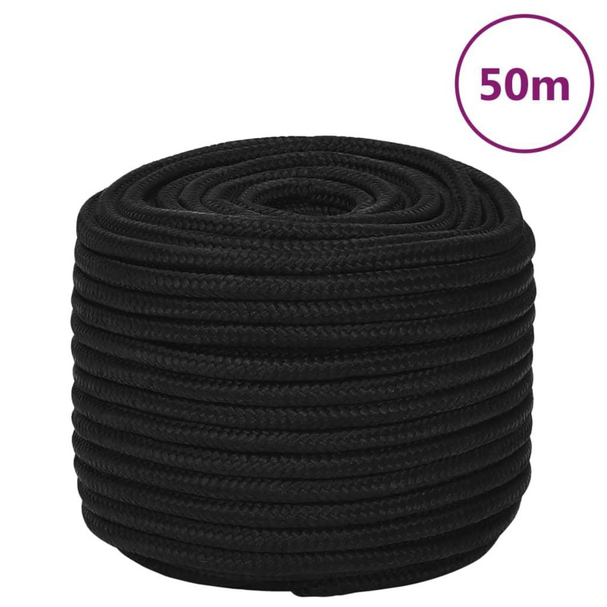 VIDAXL Corde de travail Noir 12 mm 50 m Polyester